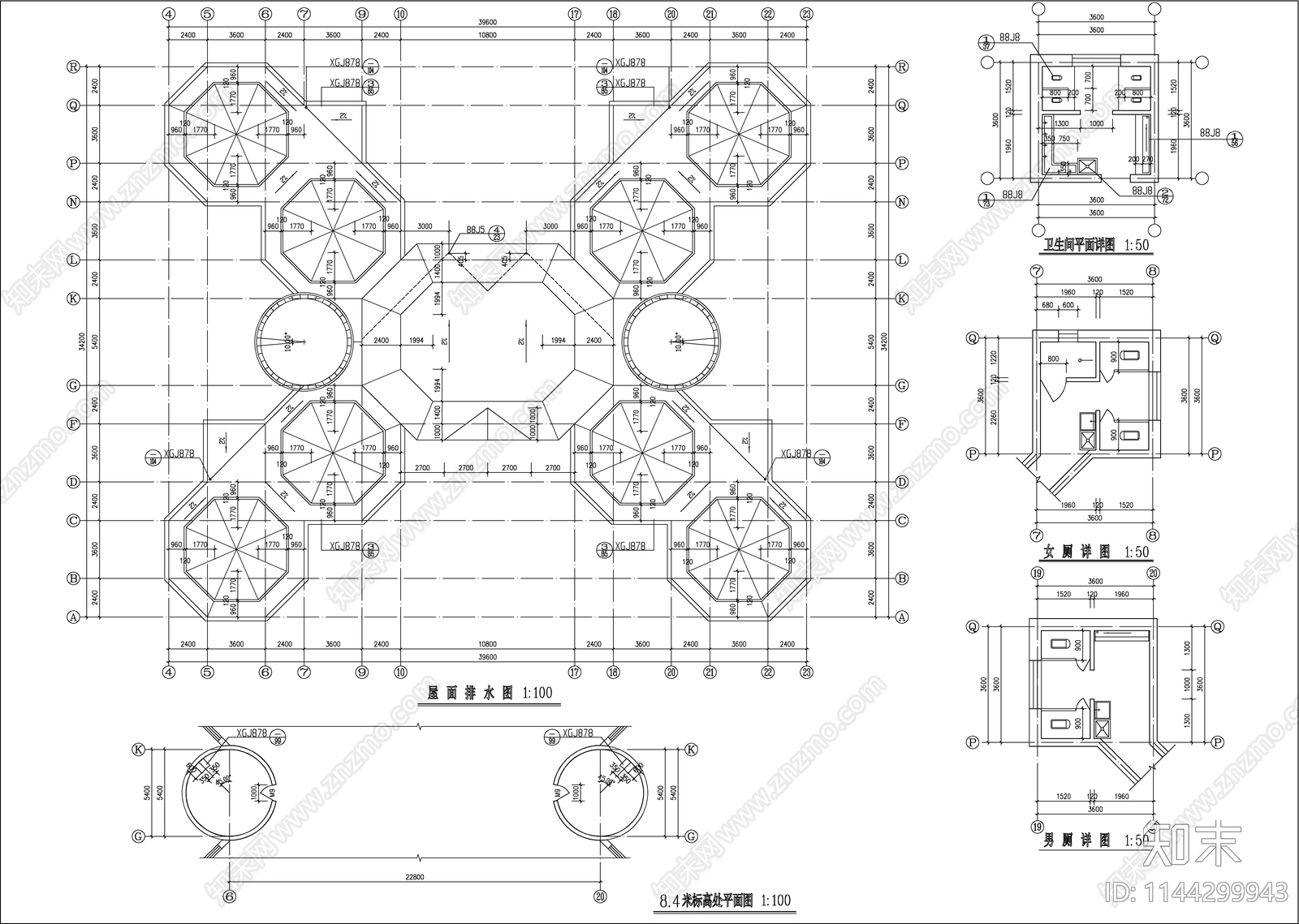 欧式幼儿园建筑cad施工图下载【ID:1144299943】