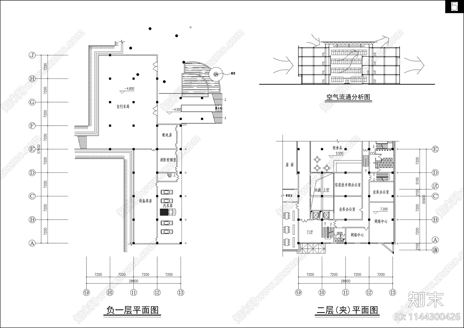 四川农大图书馆建筑cad施工图下载【ID:1144300426】