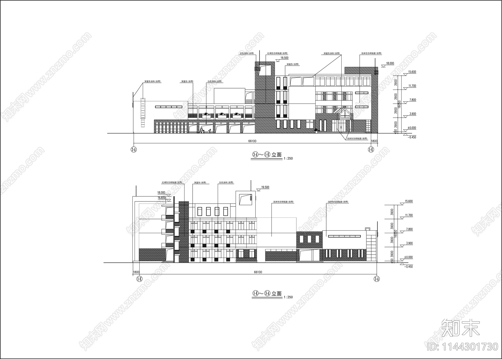 某小学教学楼建筑cad施工图下载【ID:1144301730】