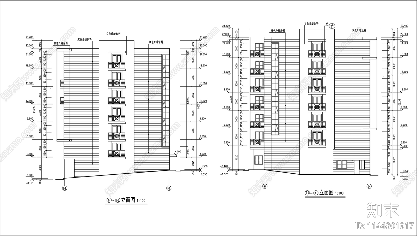 学生公寓D栋建筑cad施工图下载【ID:1144301917】