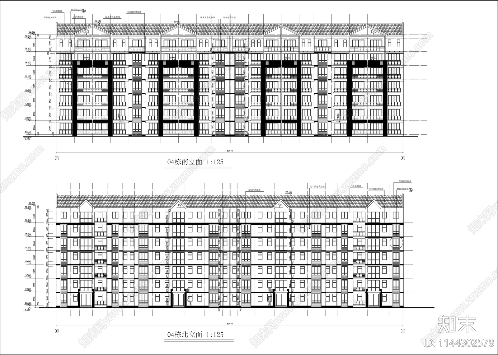 学生公寓建筑cad施工图下载【ID:1144302578】