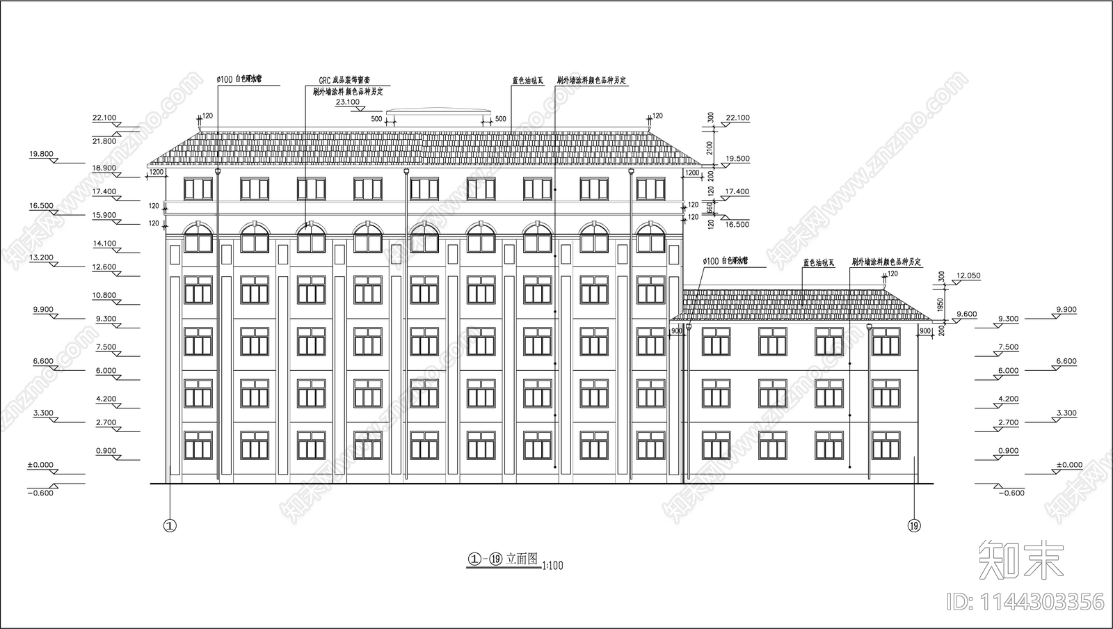 学校餐厅宿舍建筑cad施工图下载【ID:1144303356】