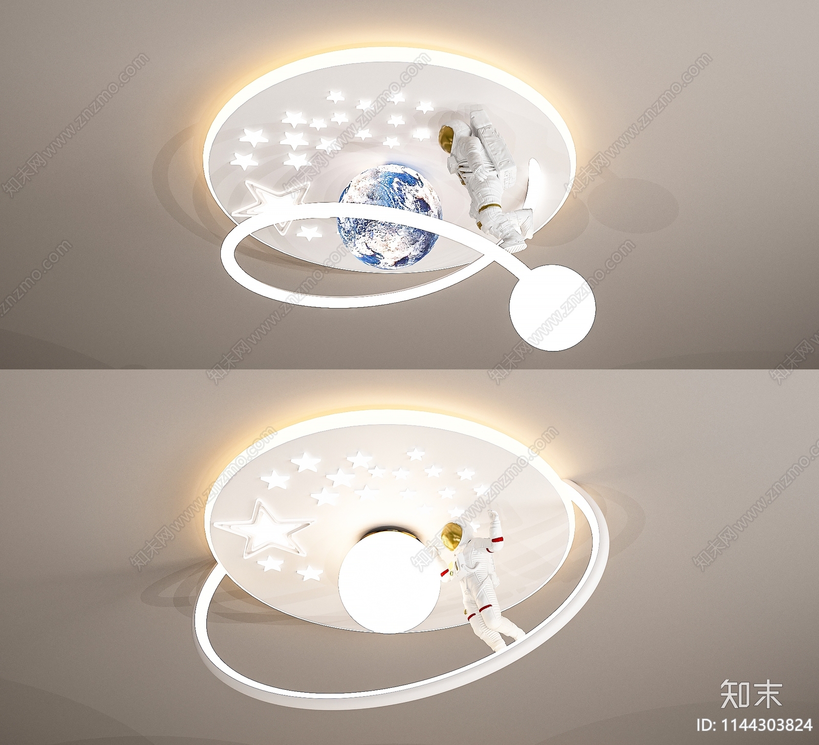 现代儿童吸顶灯3D模型3D模型下载【ID:1144303824】