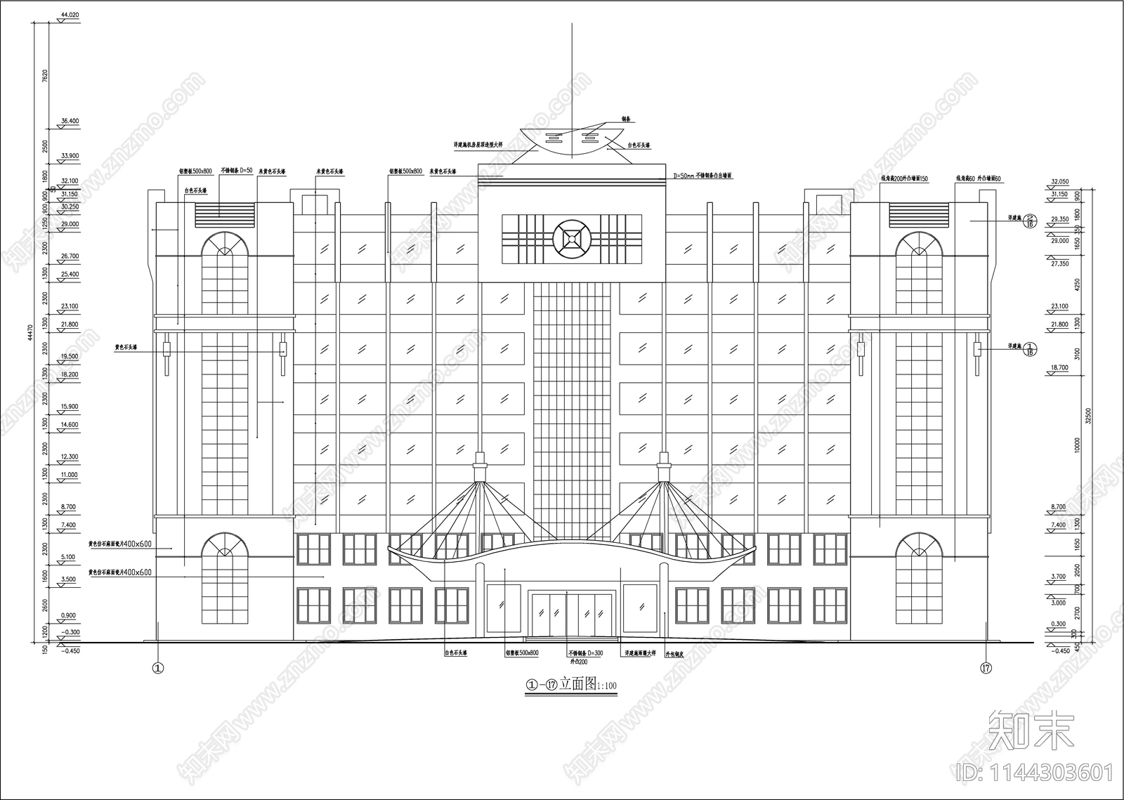 学校综合楼建筑cad施工图下载【ID:1144303601】