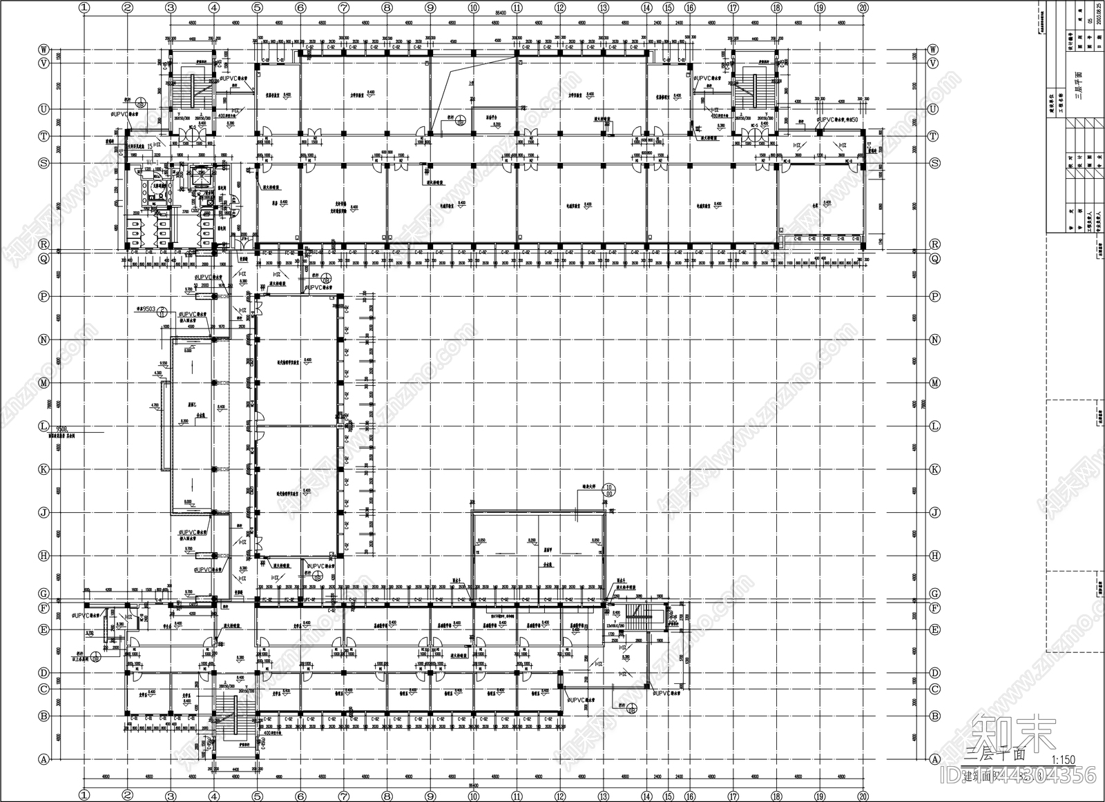 某大学实训楼建筑cad施工图下载【ID:1144304356】