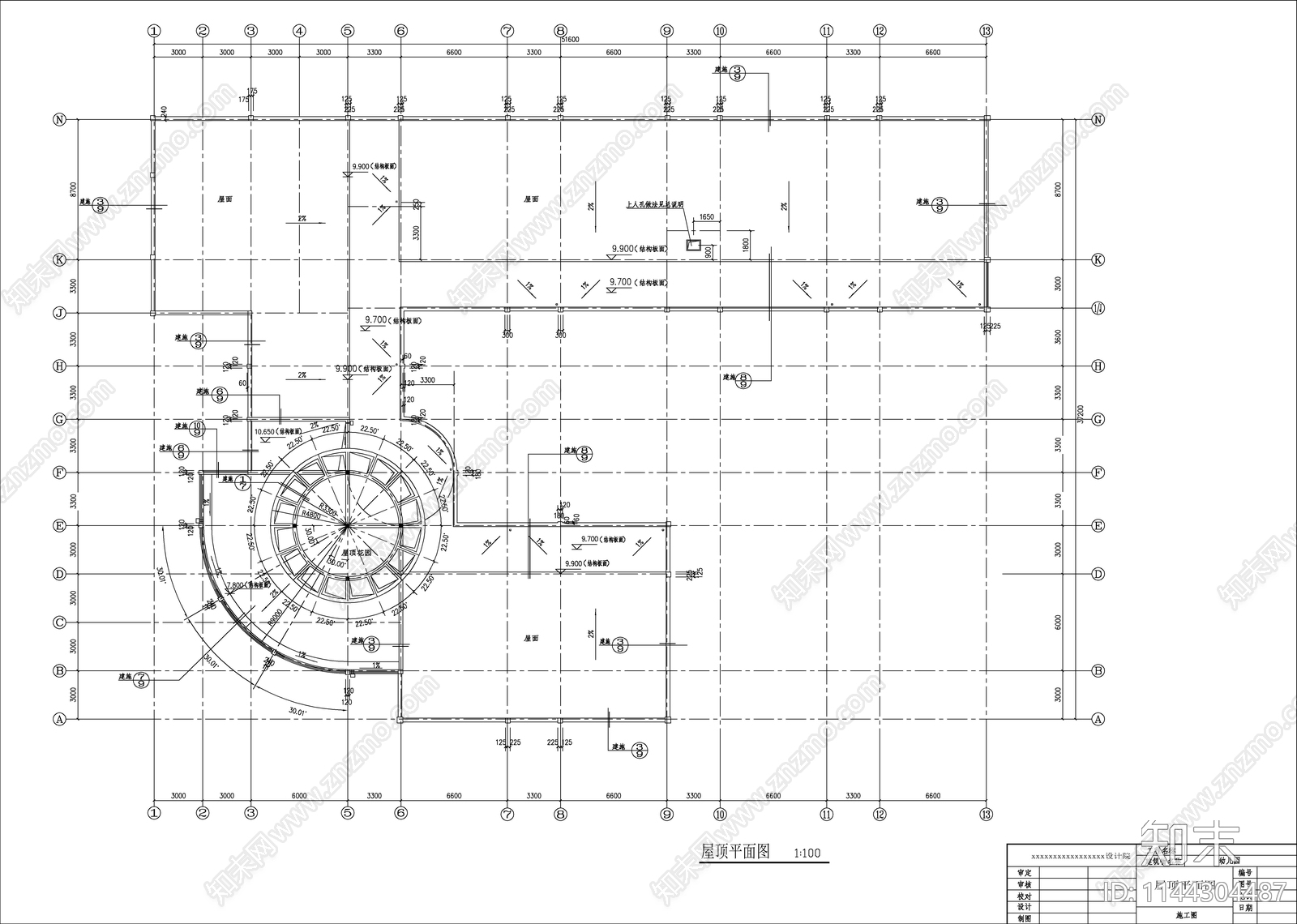 幼儿园全套建筑cad施工图下载【ID:1144304487】