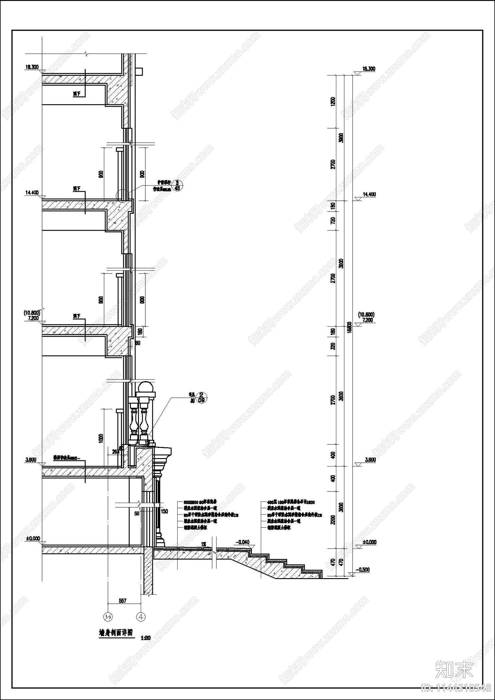 欧式观光塔建筑cad施工图下载【ID:1144310548】