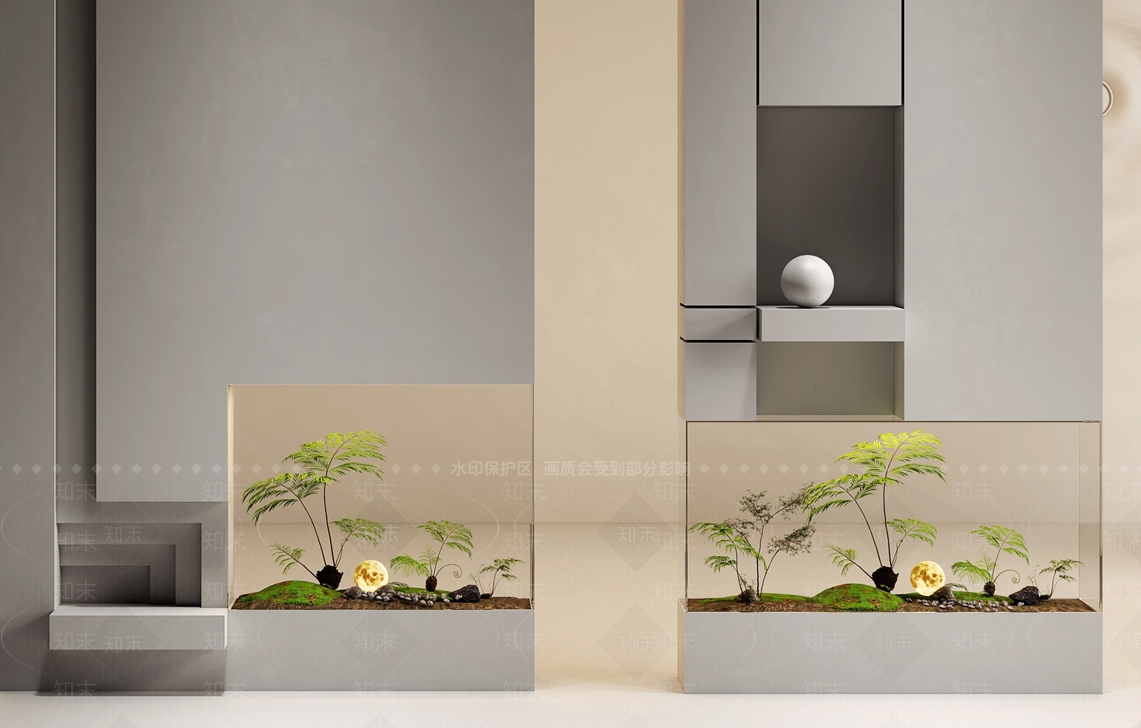 现代绿植小景景观3D模型下载【ID:1144312332】