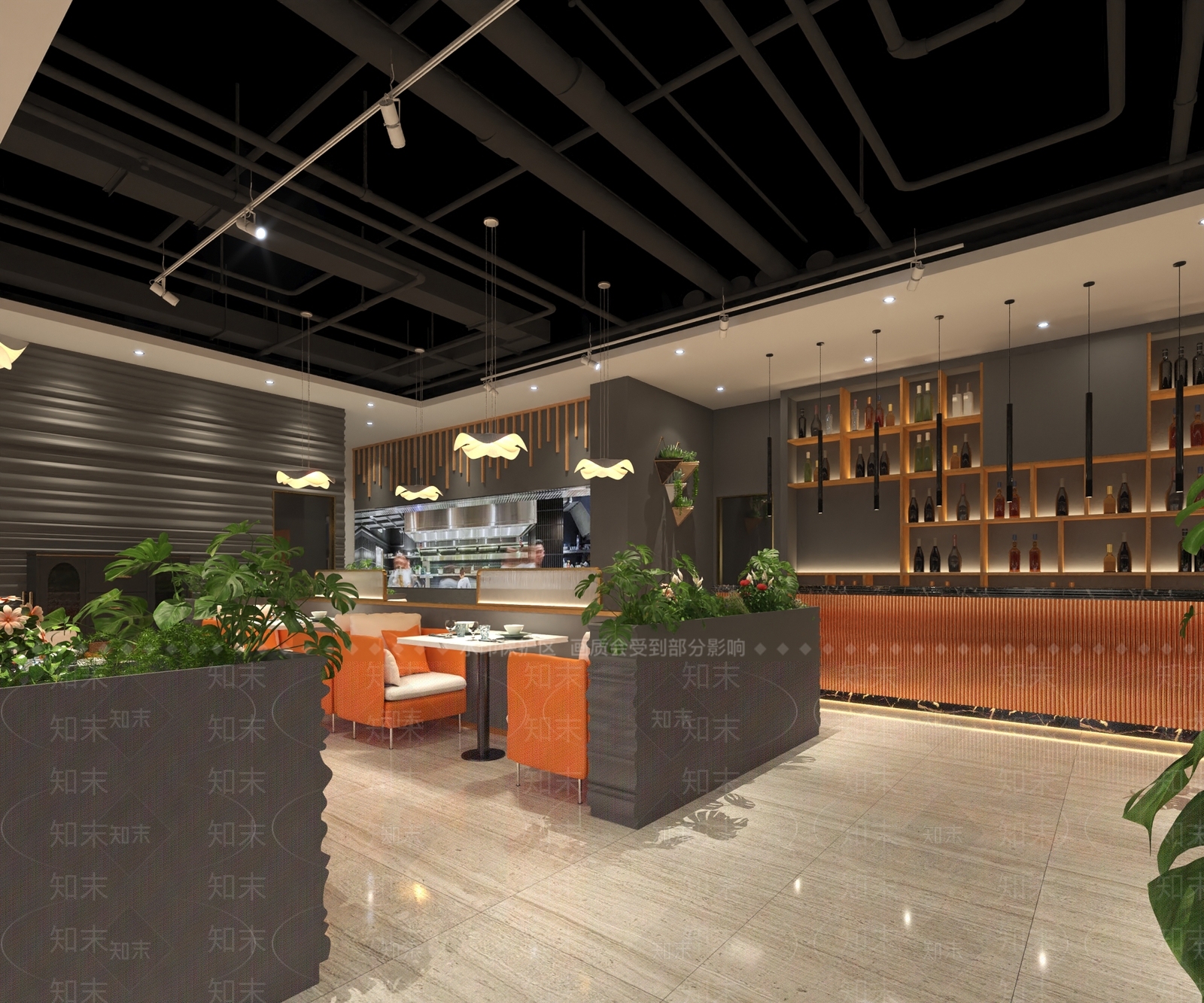 现代西餐厅3D模型下载【ID:1144318786】
