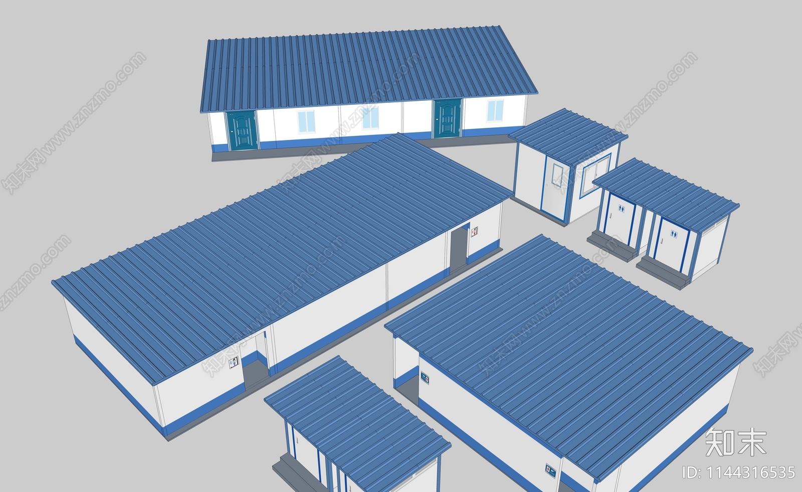 现代集装箱公共厕所SU模型下载【ID:1144316535】