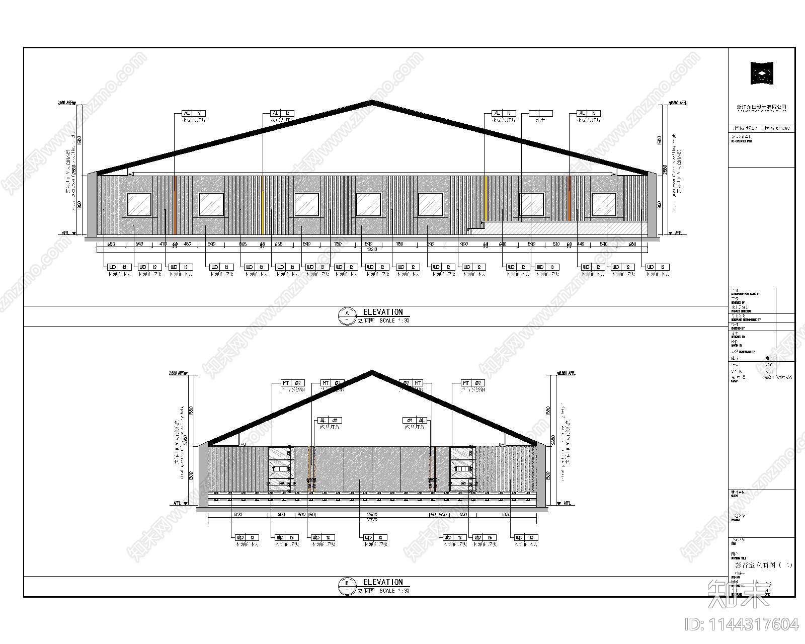 新中式自建房室内cad施工图下载【ID:1144317604】