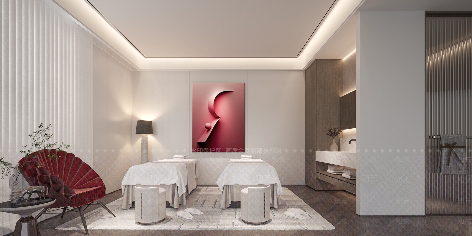 侘寂风美容SPA店3D模型下载【ID:1144317635】