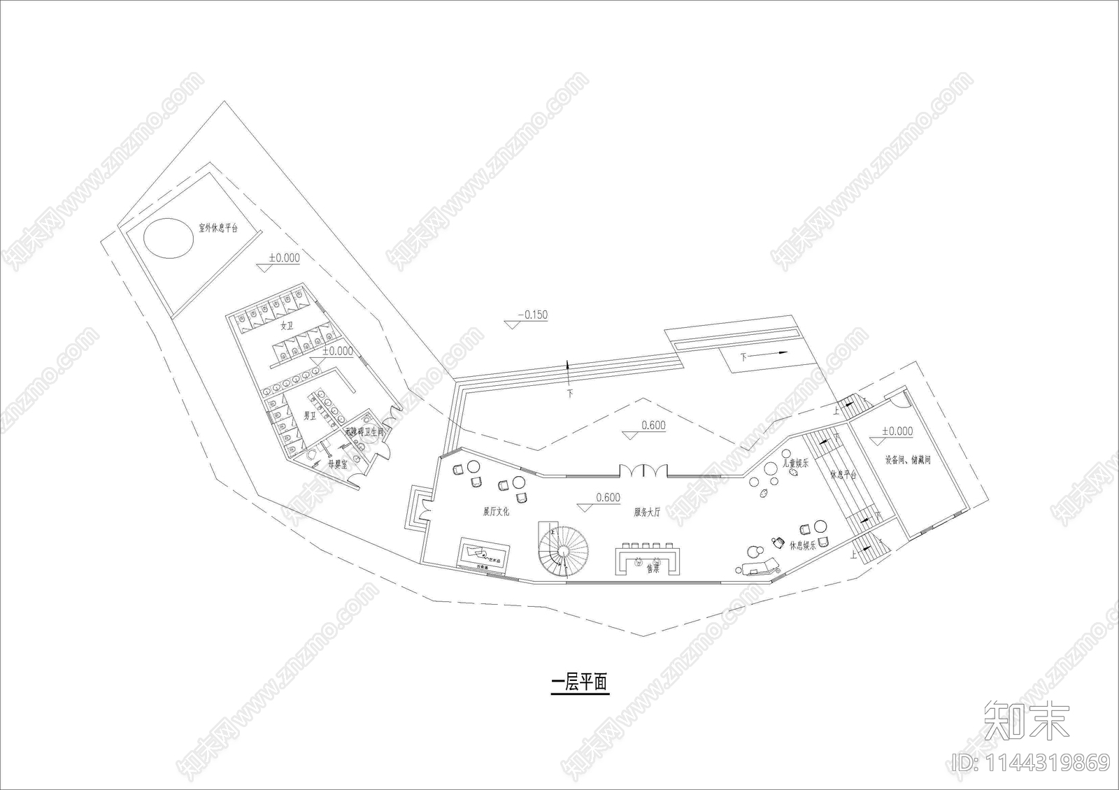 新中式乡村游客服务中心SU模型下载【ID:1144319869】