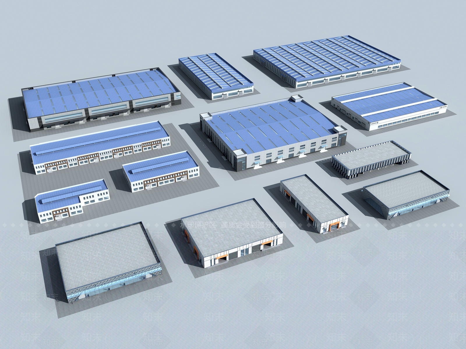 工业厂房仓库车间3D模型下载【ID:1144320353】