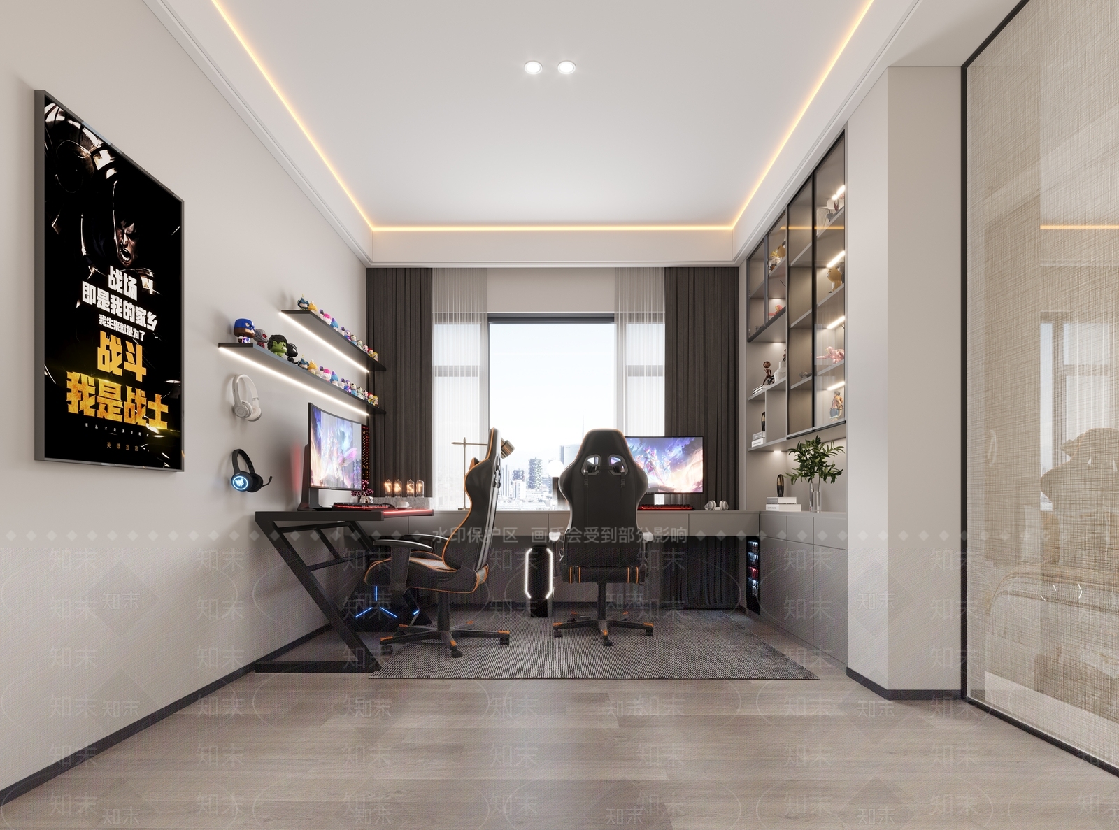 现代电竞房3D模型下载【ID:1144324600】