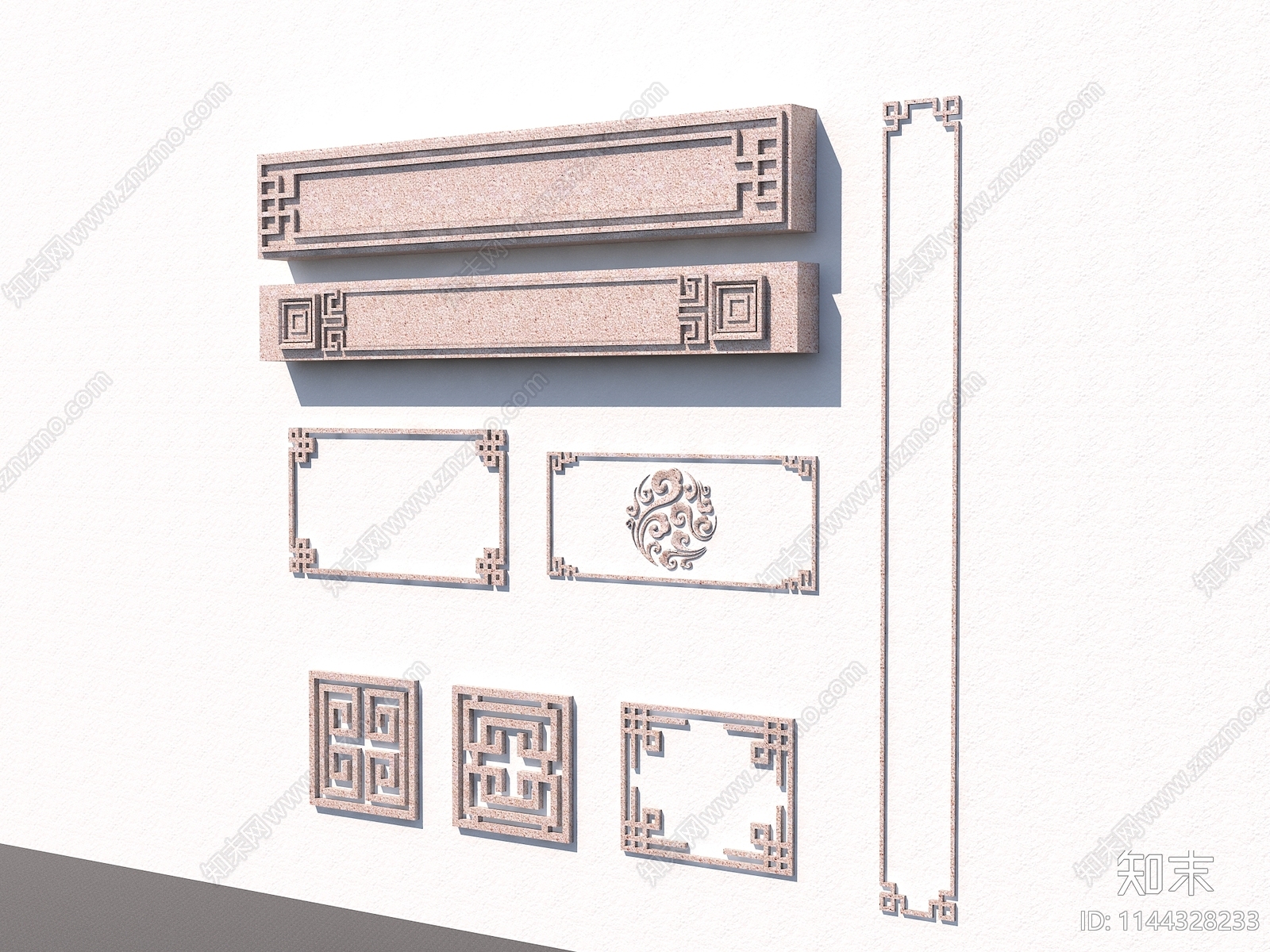 中式雕花构件合集013D模型下载【ID:1144328233】