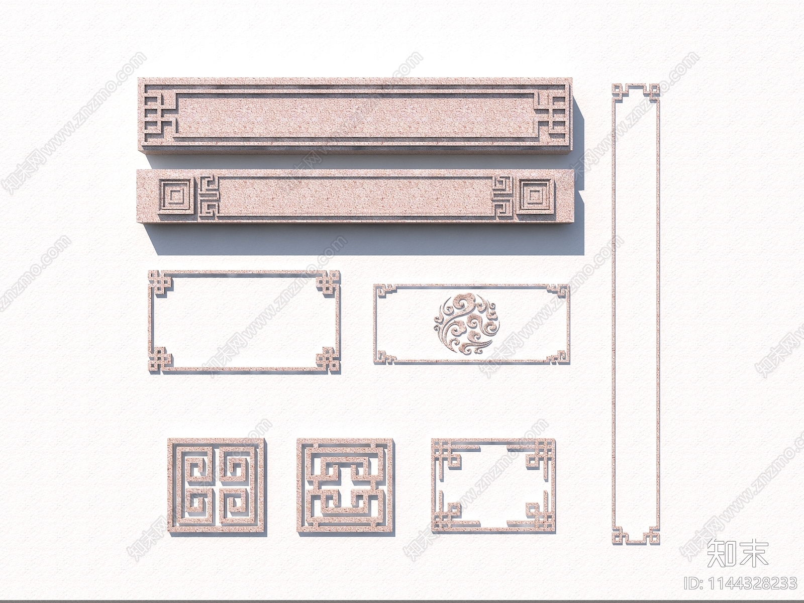 中式雕花构件合集013D模型下载【ID:1144328233】