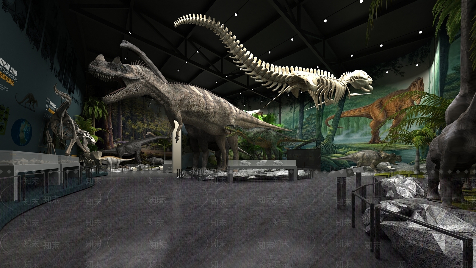 自然类展馆恐龙厅3D模型下载【ID:1144332904】