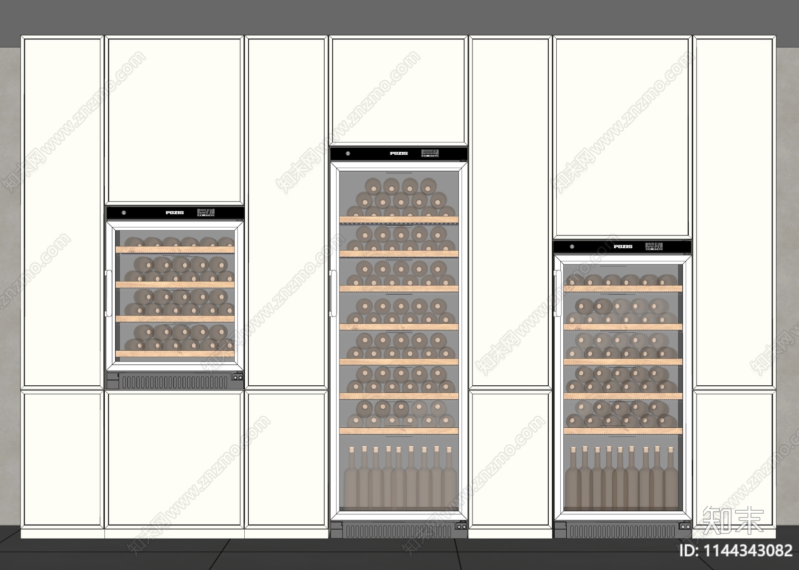现代恒温红酒柜SU模型下载【ID:1144343082】