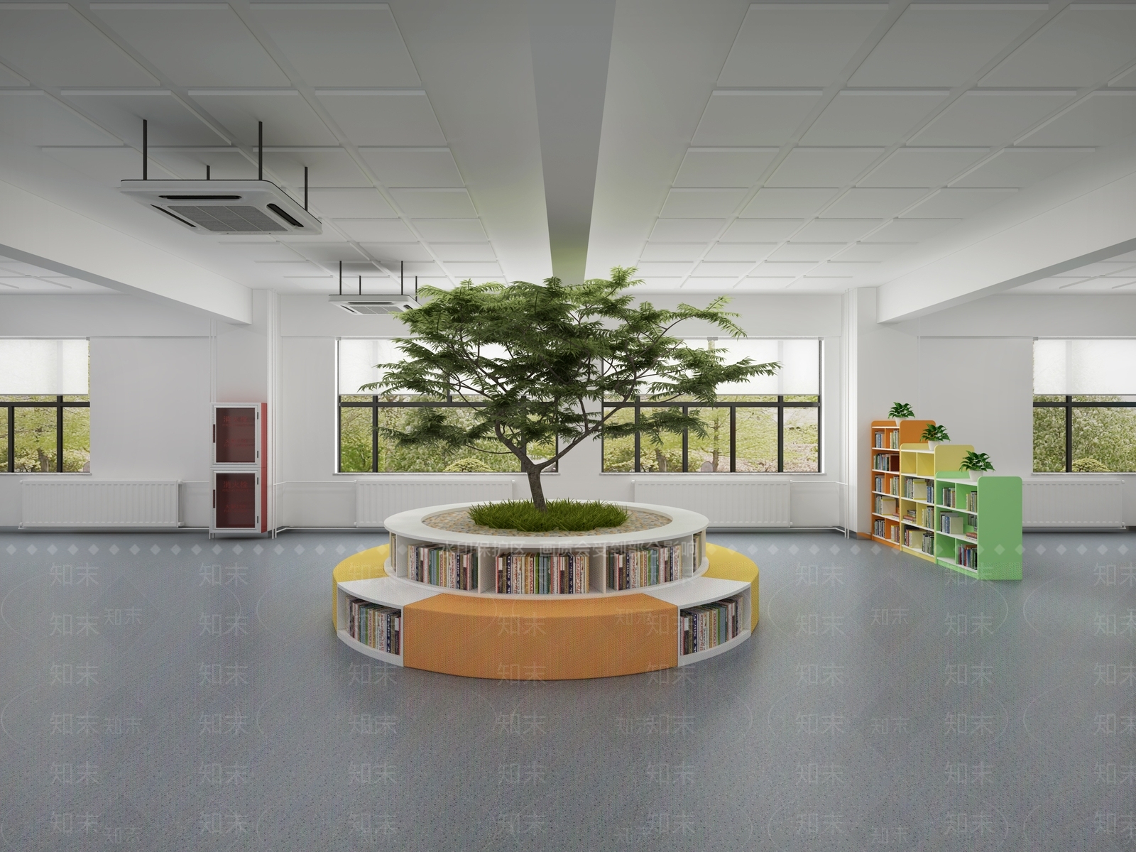 小学开放阅览室3D模型下载【ID:1144344547】