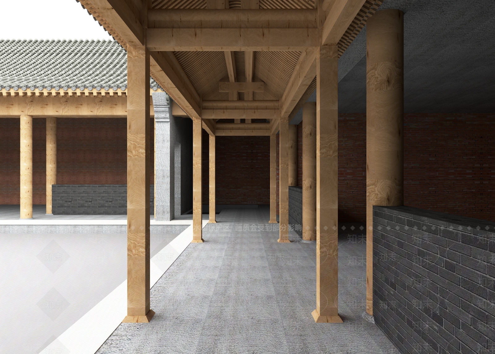 四合院框架结构3D模型下载【ID:1144347479】
