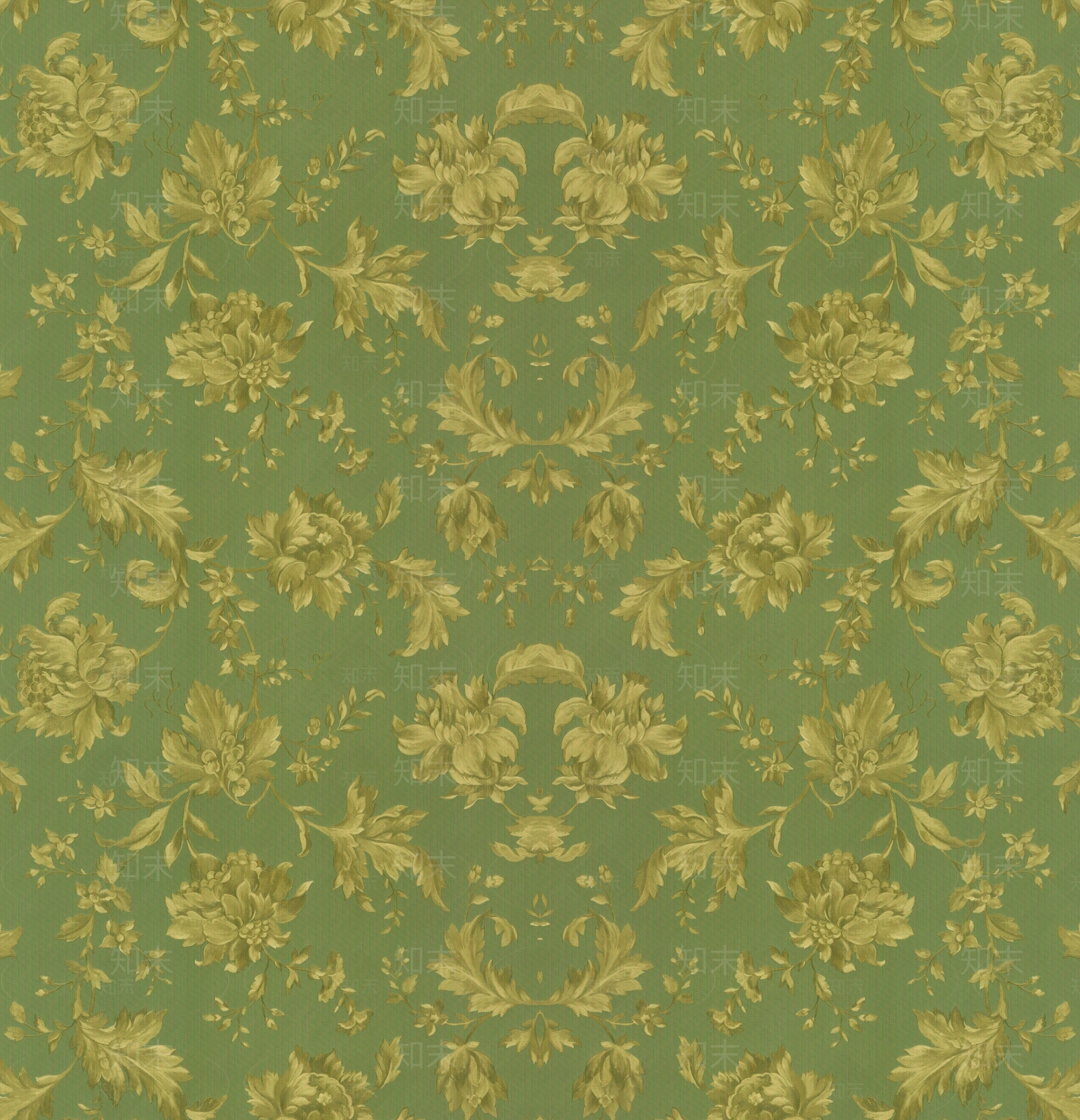 无缝绿色欧式花纹图案壁纸壁布墙布贴图贴图下载【ID:1144351827】