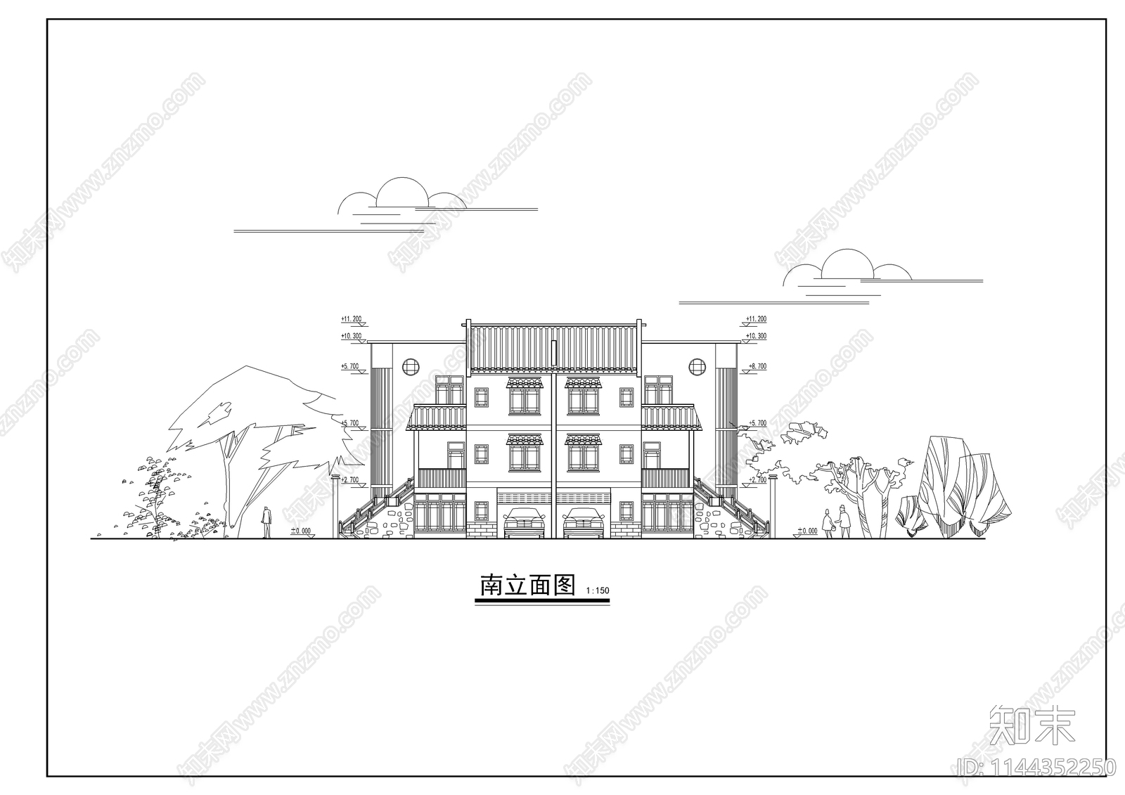 川南民居古建筑cad施工图下载【ID:1144352250】