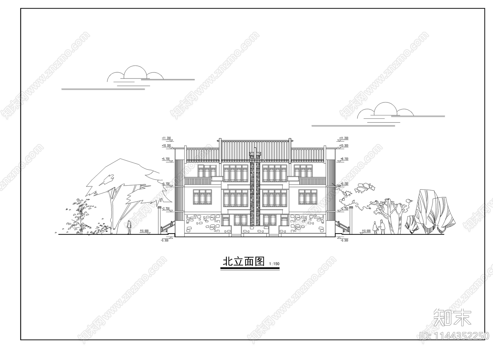 川南民居古建筑cad施工图下载【ID:1144352250】