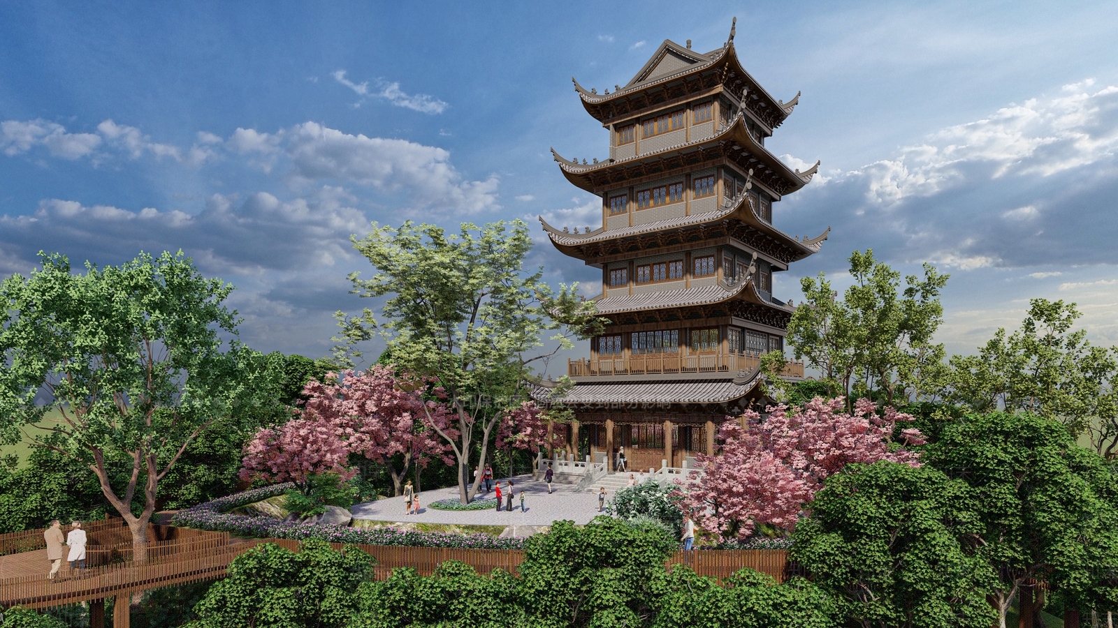 中式五层阁楼SU模型下载【ID:1144353903】