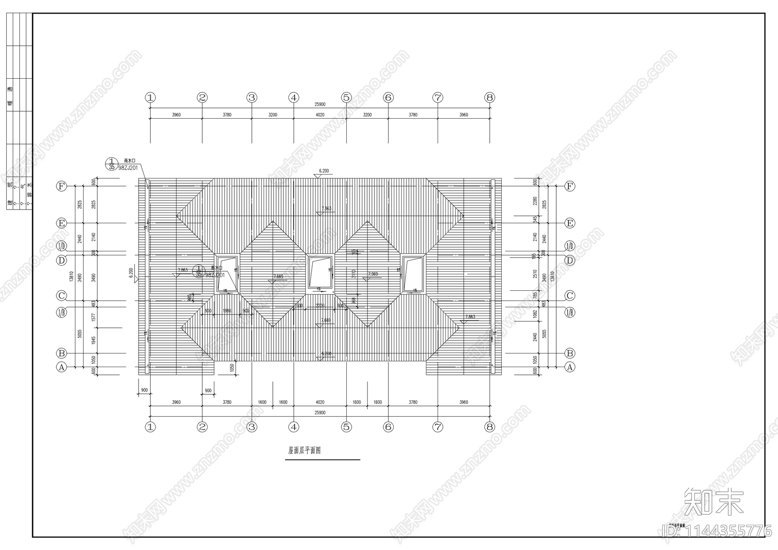 客家民居楼古建筑施工图下载【ID:1144355776】