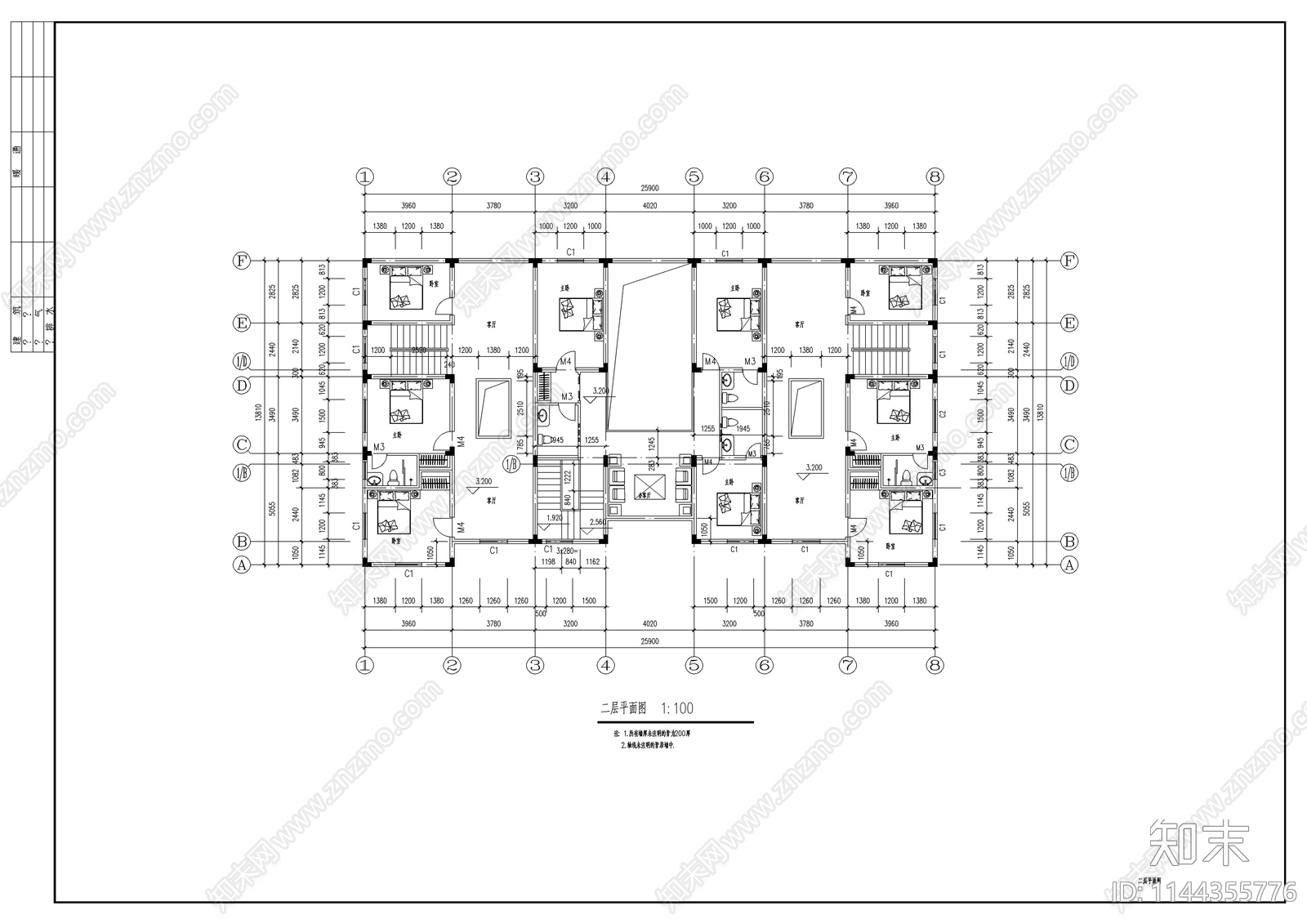 客家民居楼古建筑施工图下载【ID:1144355776】