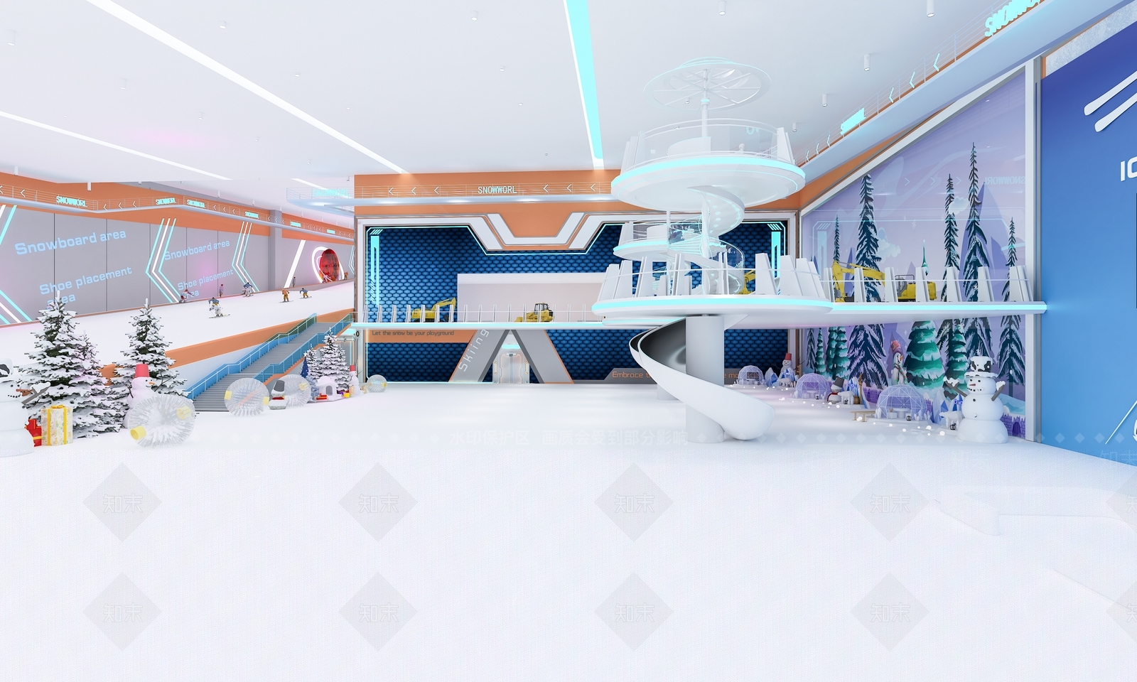 室内滑雪场3D模型下载【ID:1144356904】