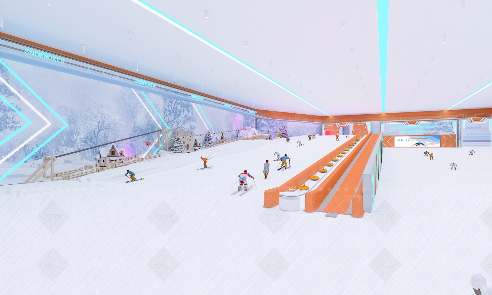 室内滑雪场3D模型下载【ID:1144356904】