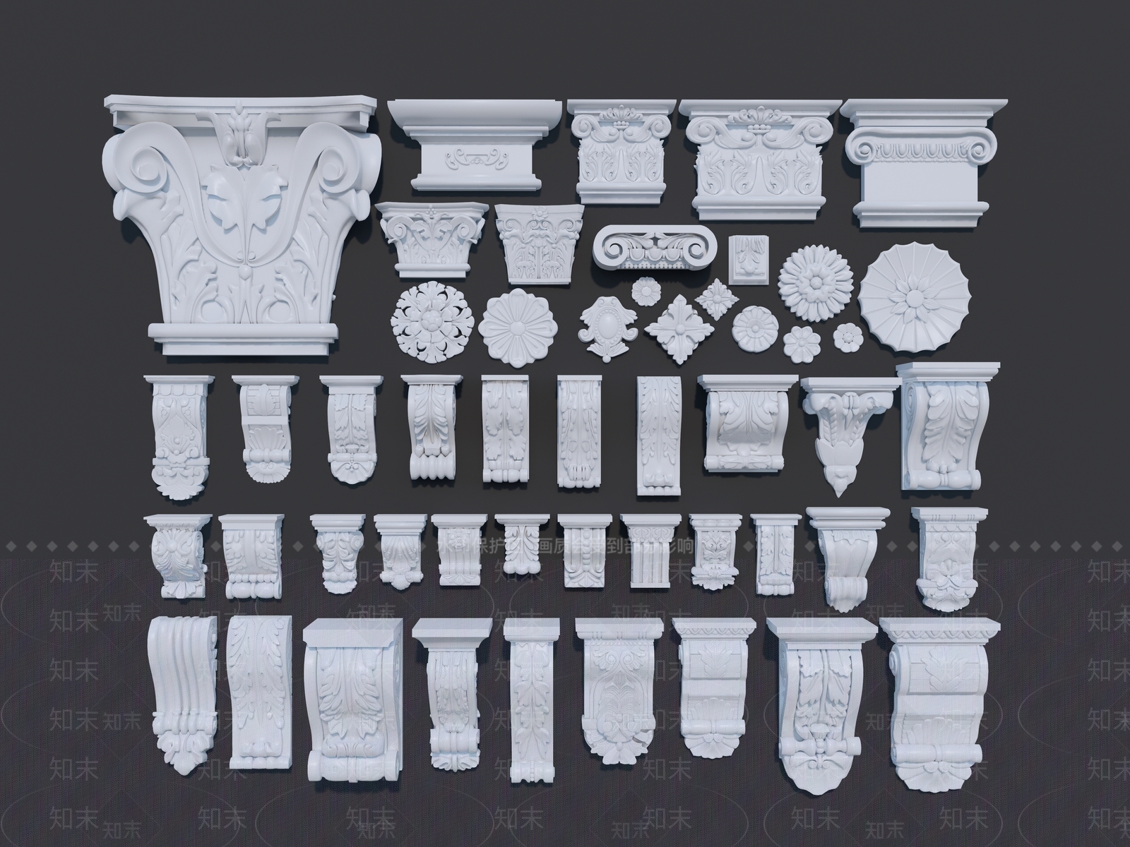 欧式石膏SU模型下载【ID:1144357524】