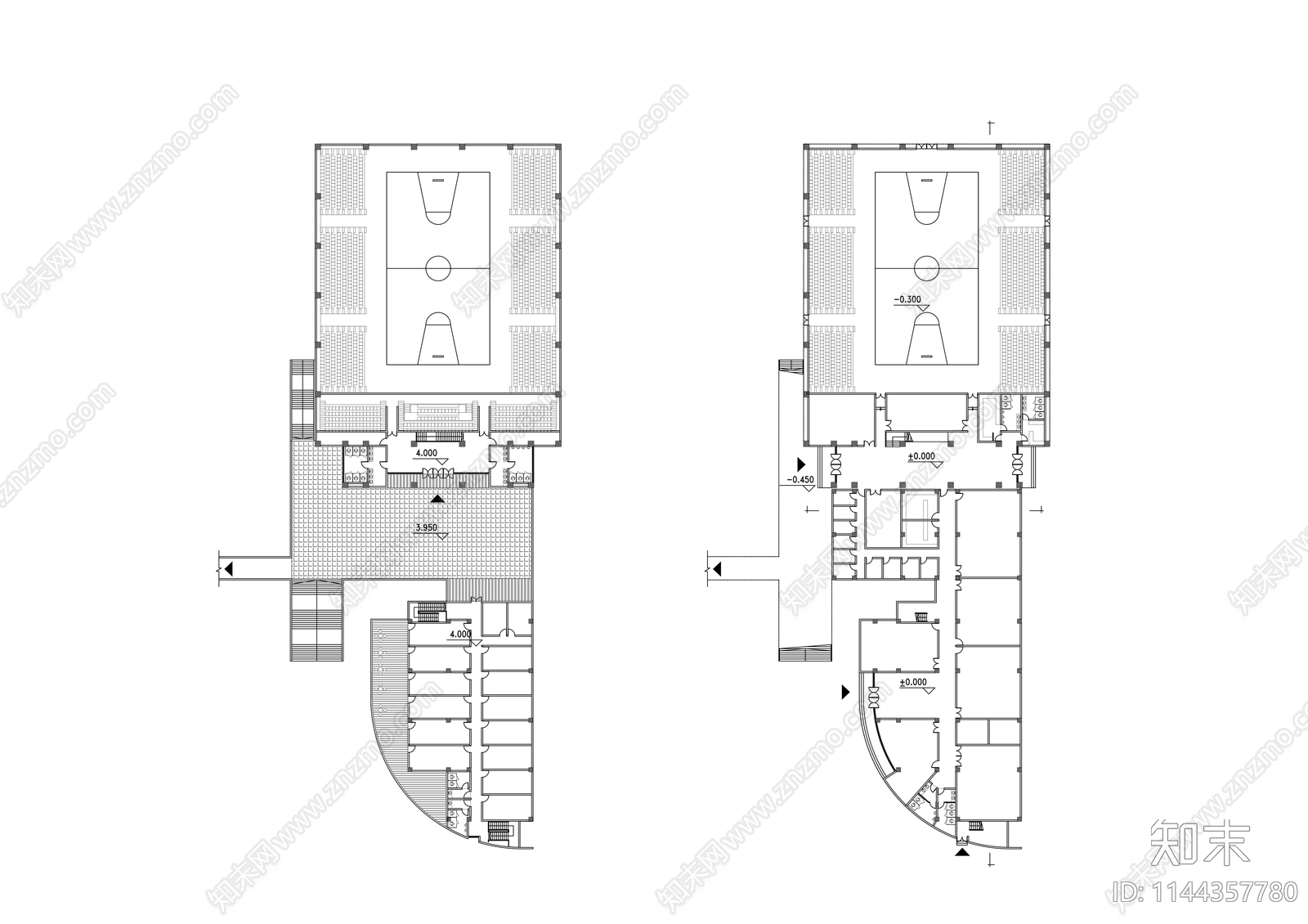 某实验中学建筑cad施工图下载【ID:1144357780】