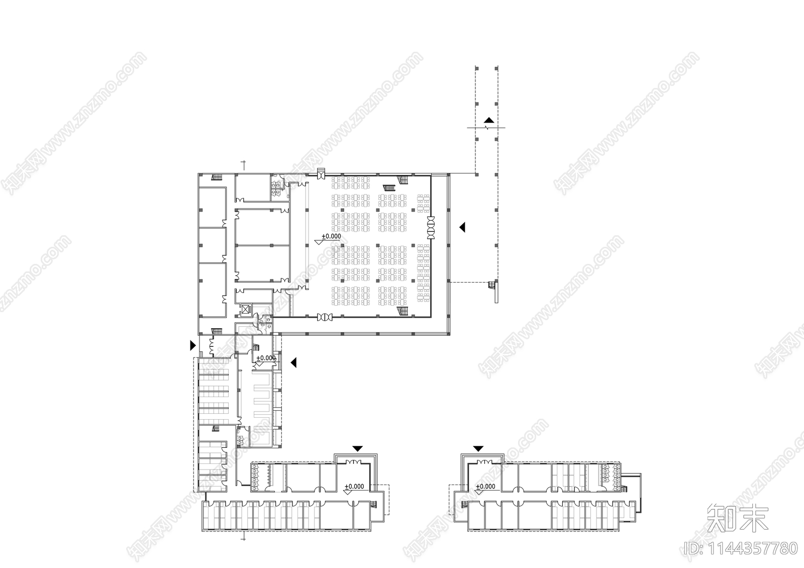 某实验中学建筑cad施工图下载【ID:1144357780】