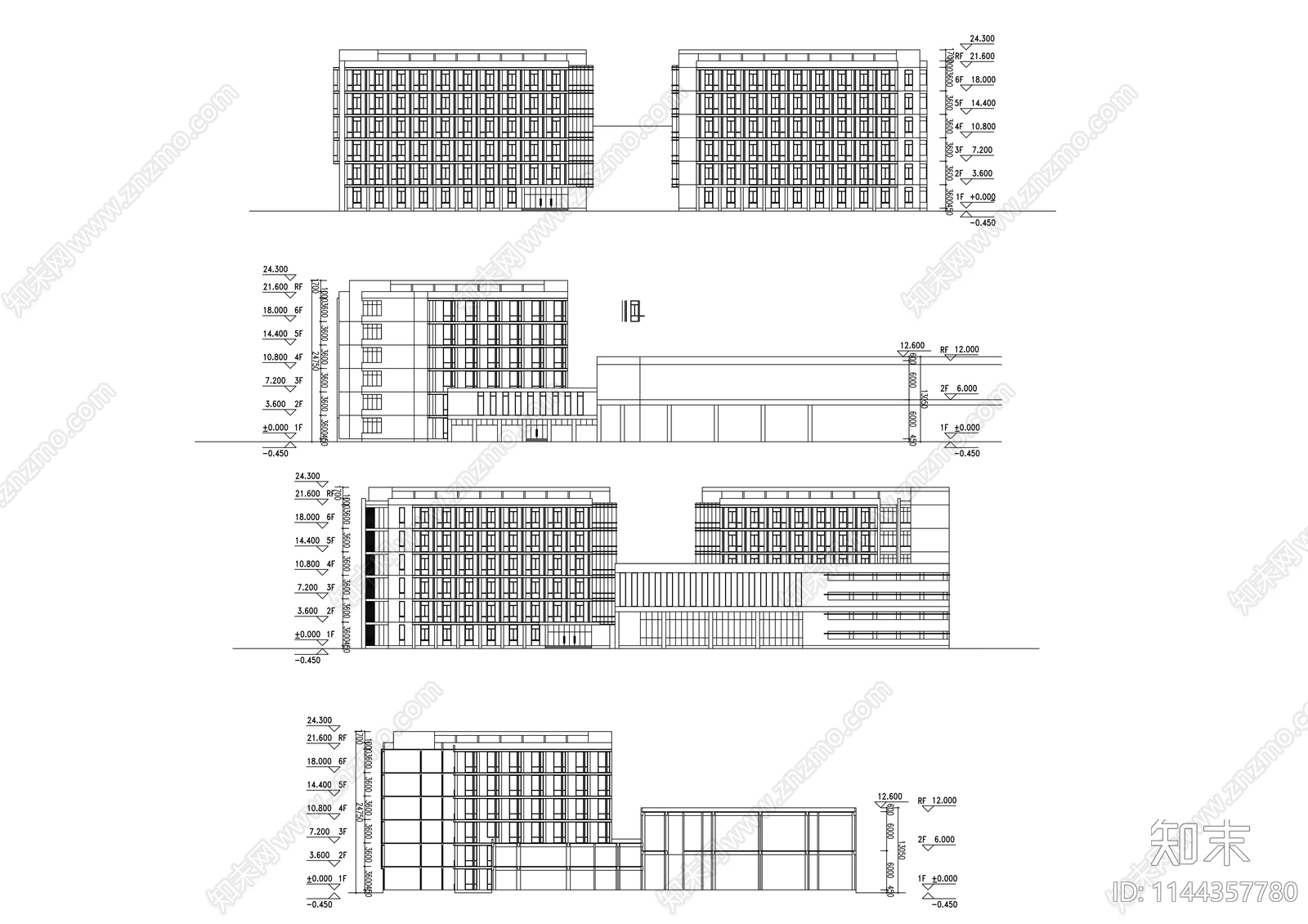 某实验中学建筑cad施工图下载【ID:1144357780】