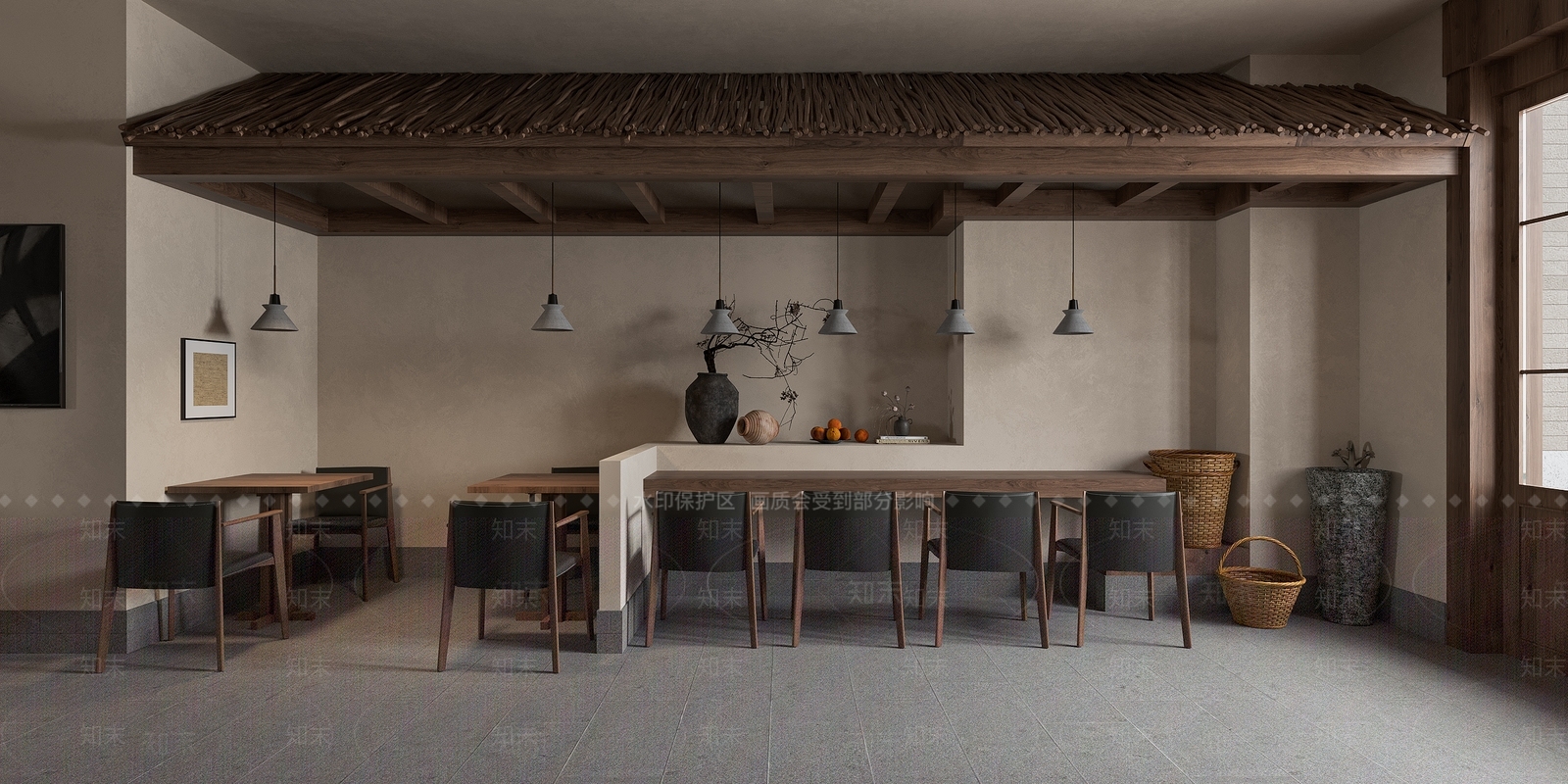 新中式中餐厅3D模型下载【ID:1144365161】