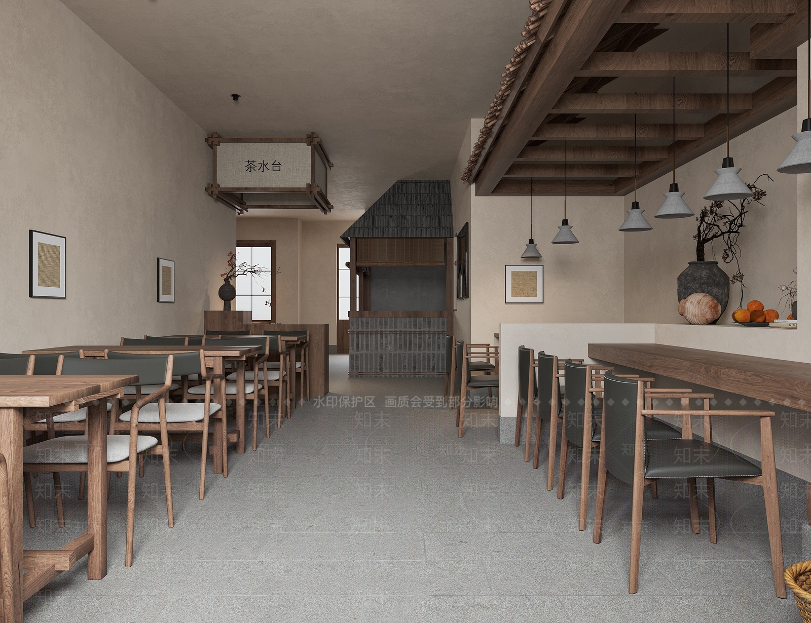 新中式中餐厅3D模型下载【ID:1144365161】