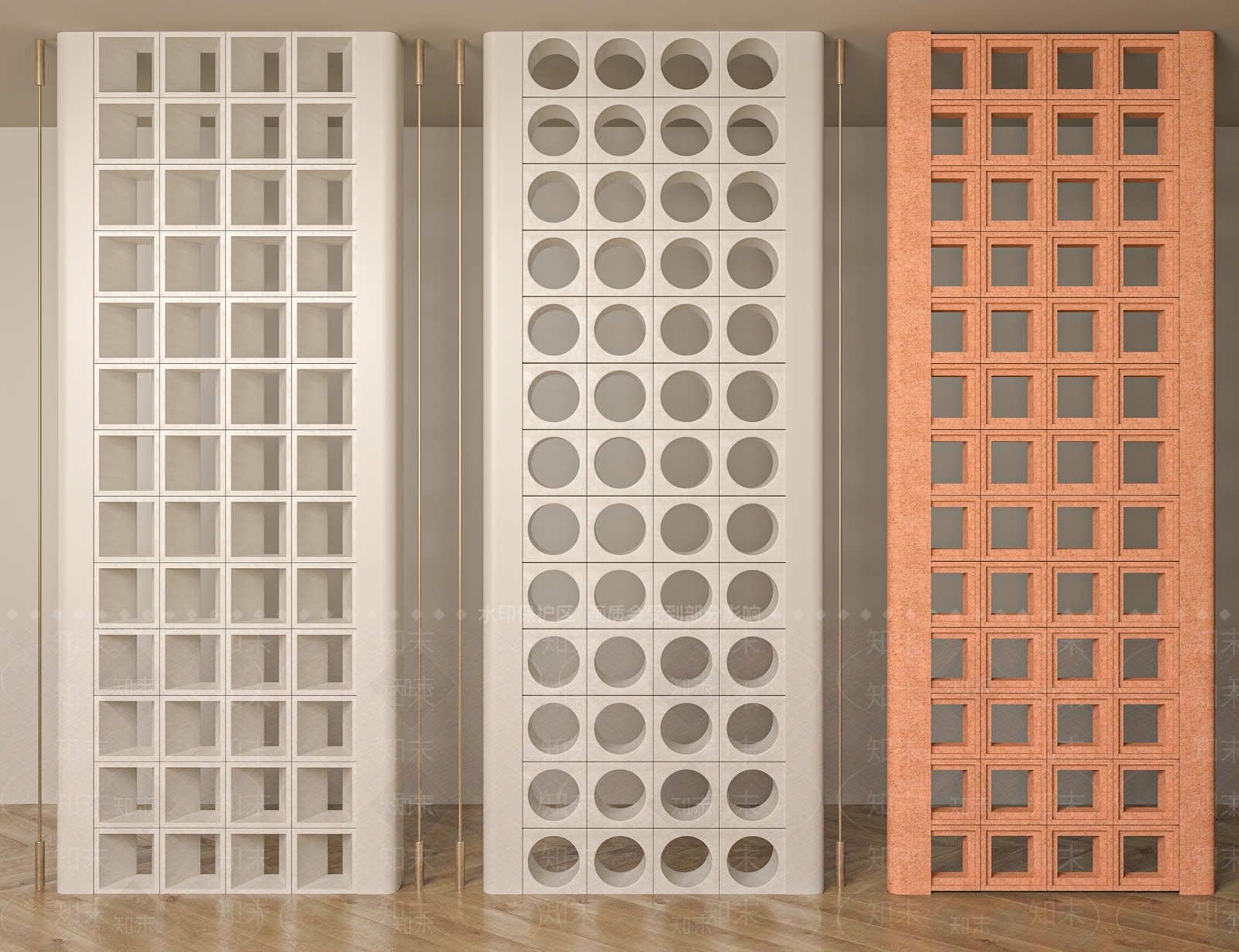 现代玄关镂空水泥砖隔断SU模型下载【ID:1144363757】