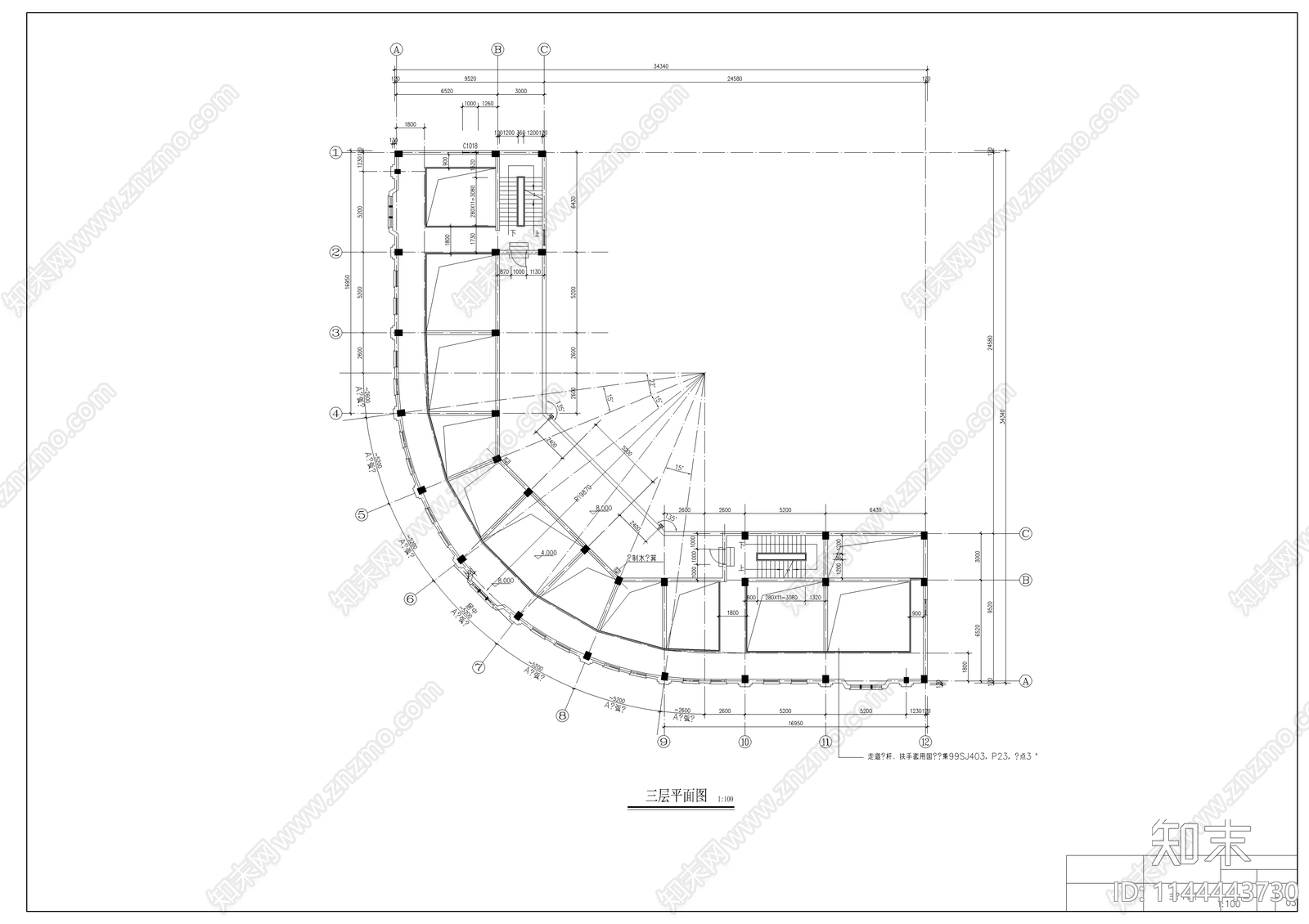 商业古建筑cad施工图下载【ID:1144443730】