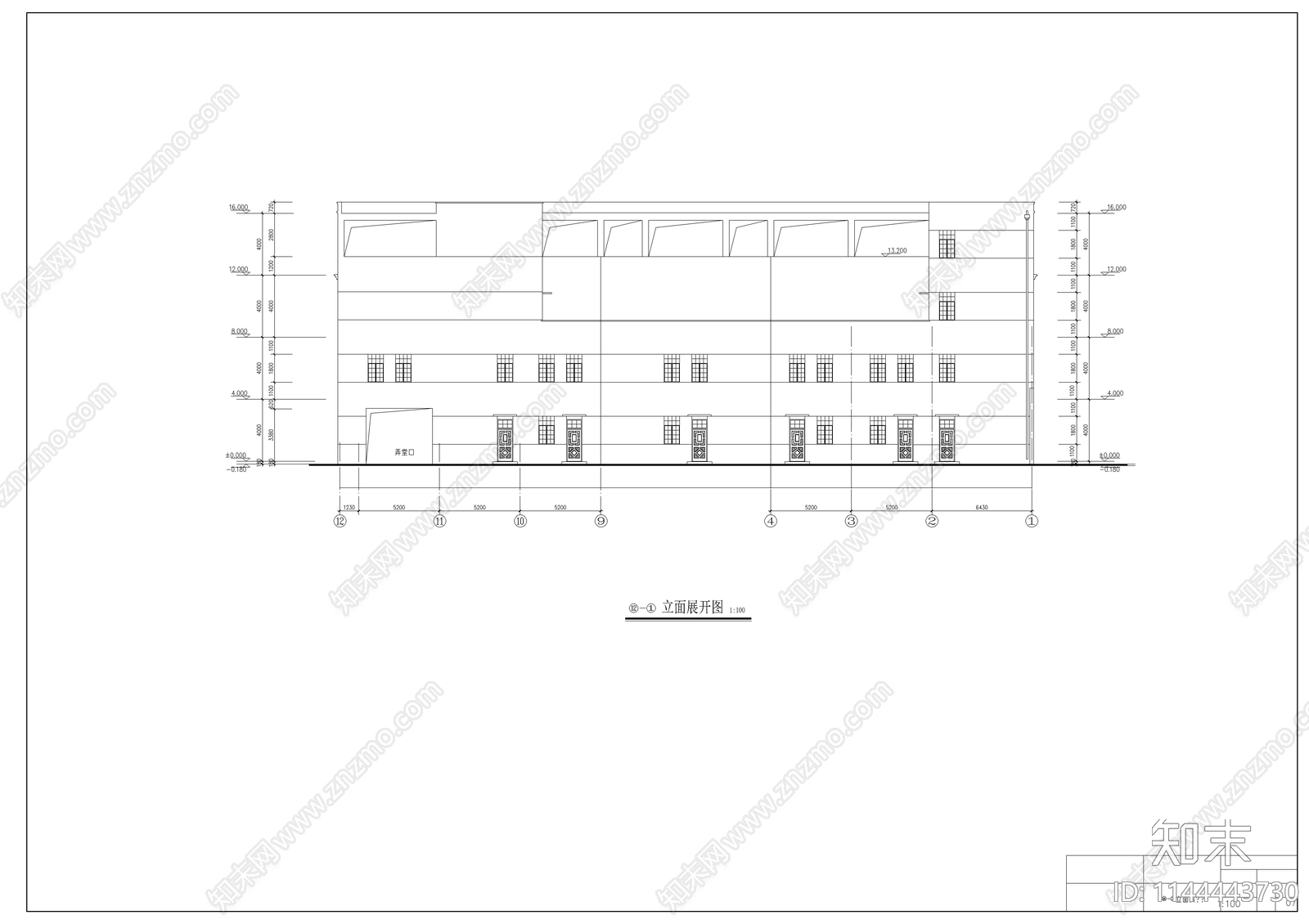 商业古建筑cad施工图下载【ID:1144443730】