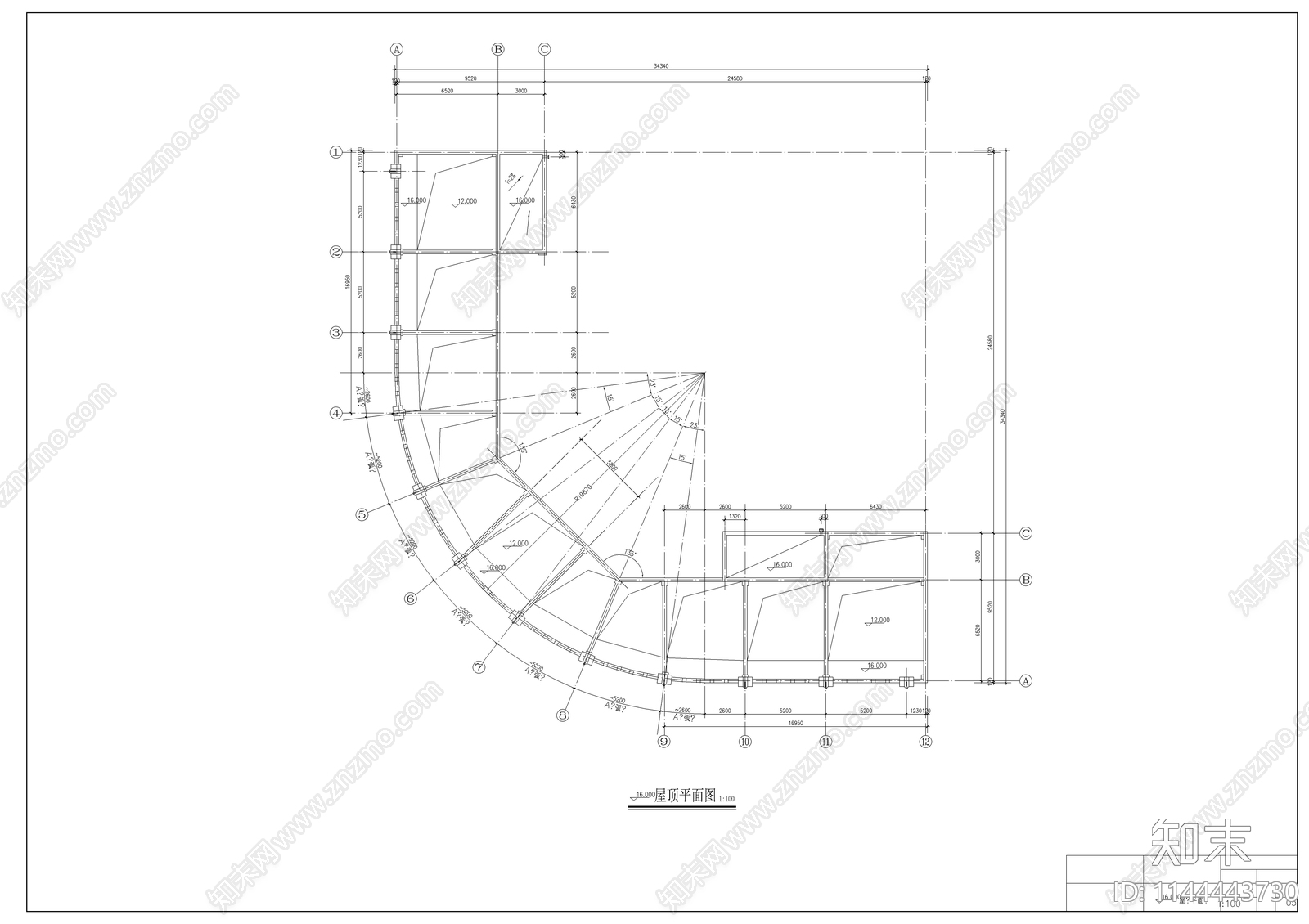 商业古建筑cad施工图下载【ID:1144443730】