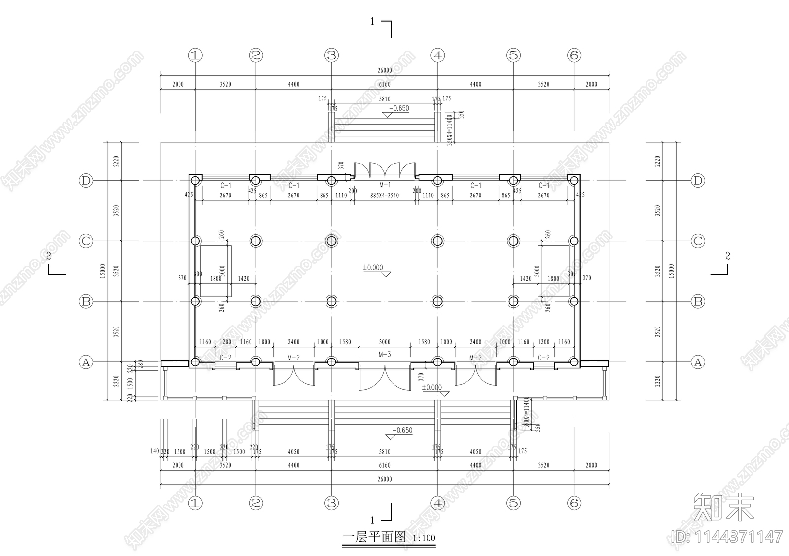 万寿寺古建筑cad施工图下载【ID:1144371147】