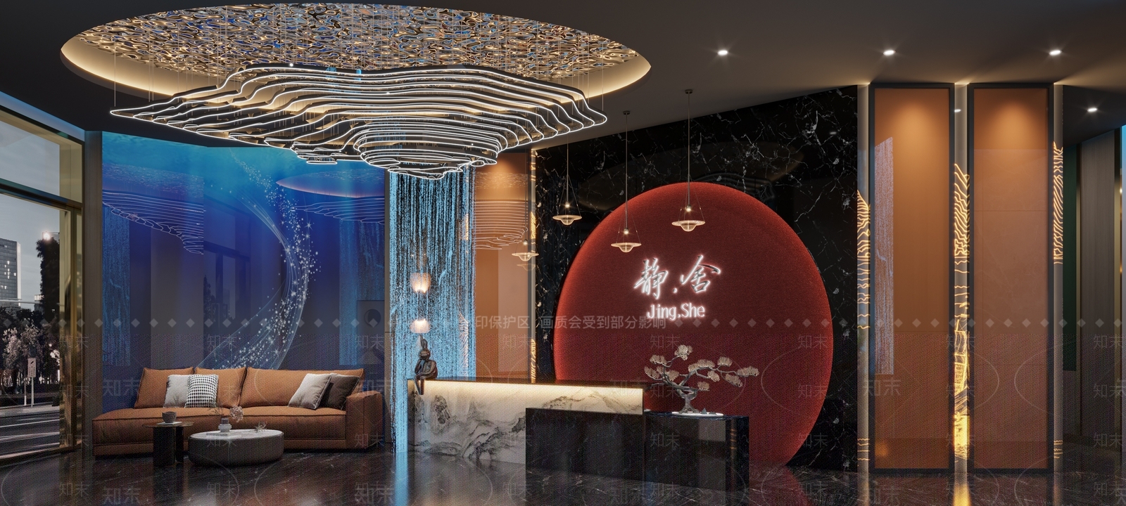 新中式会所3D模型下载【ID:1144375911】