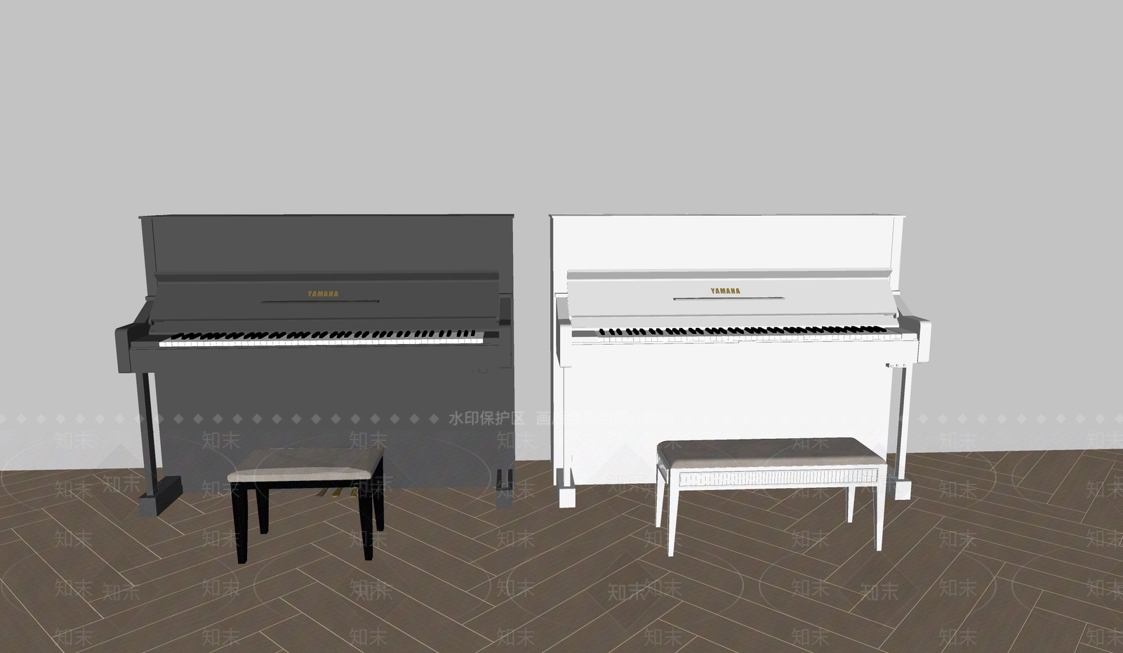 现代钢琴SU模型下载【ID:1144375976】