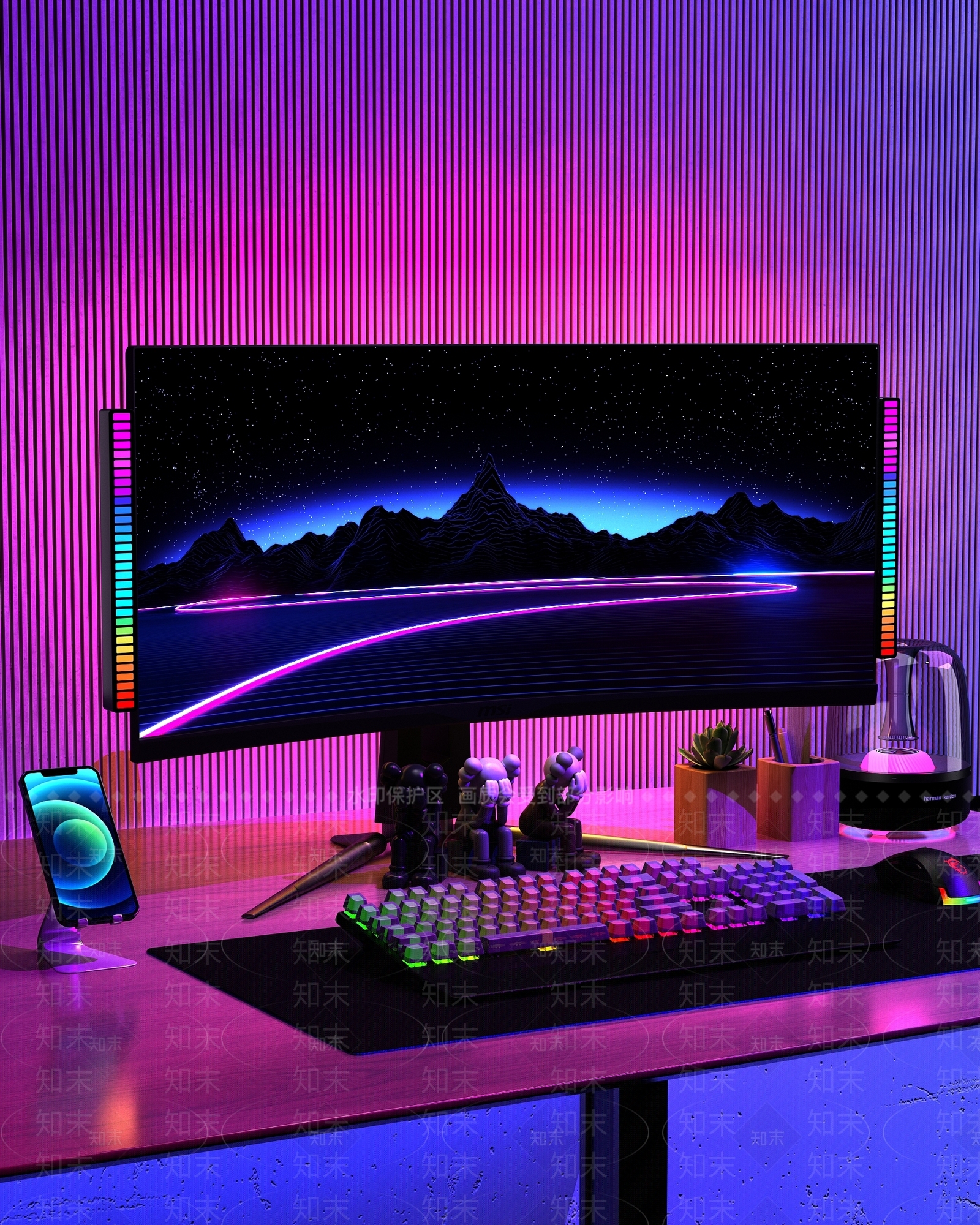 氛围电脑桌面3D模型下载【ID:1144376764】