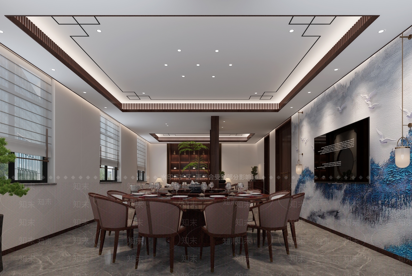 中式餐厅包间3D模型下载【ID:1144380659】