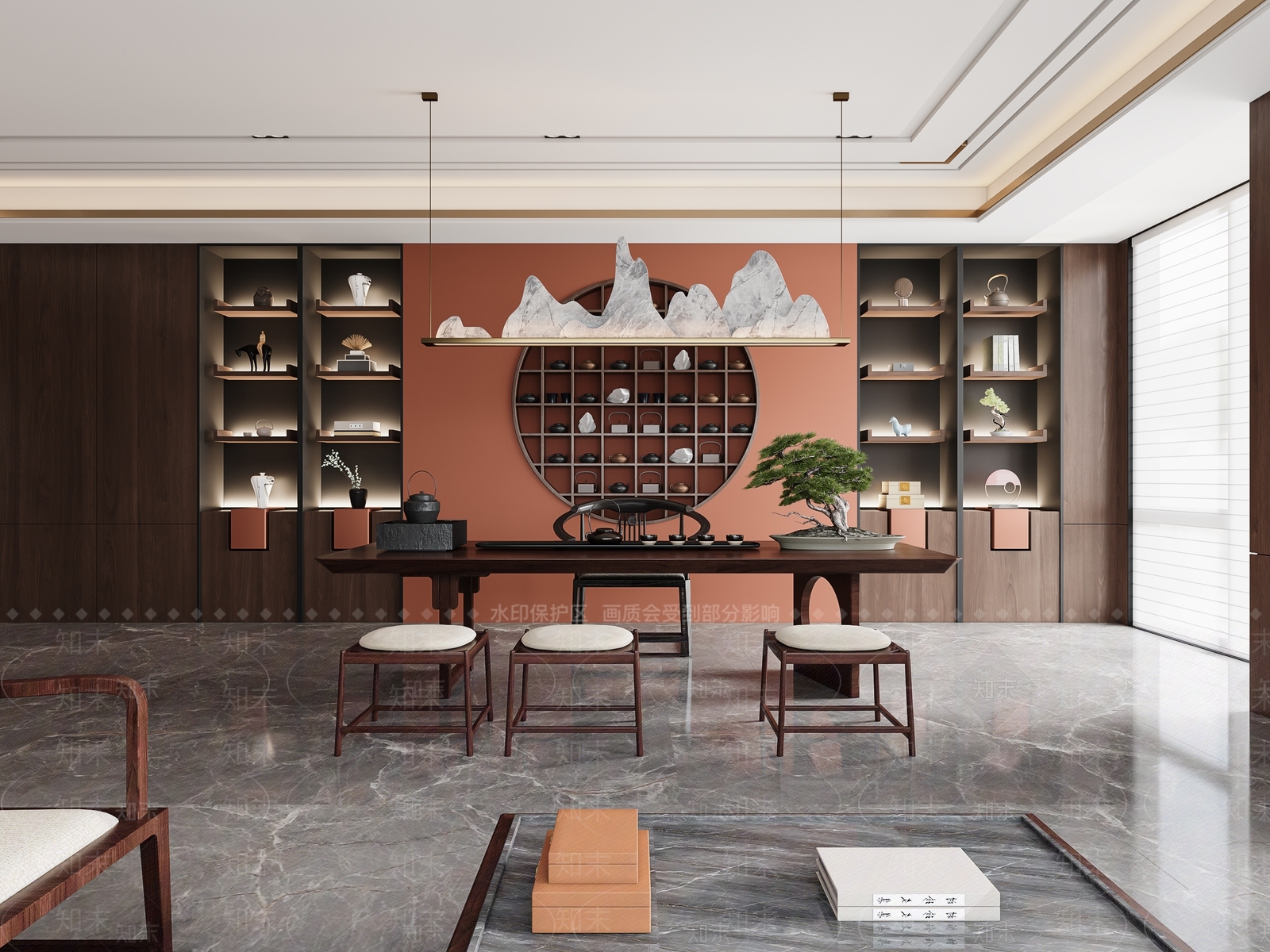 中式休息区3D模型下载【ID:1144385904】