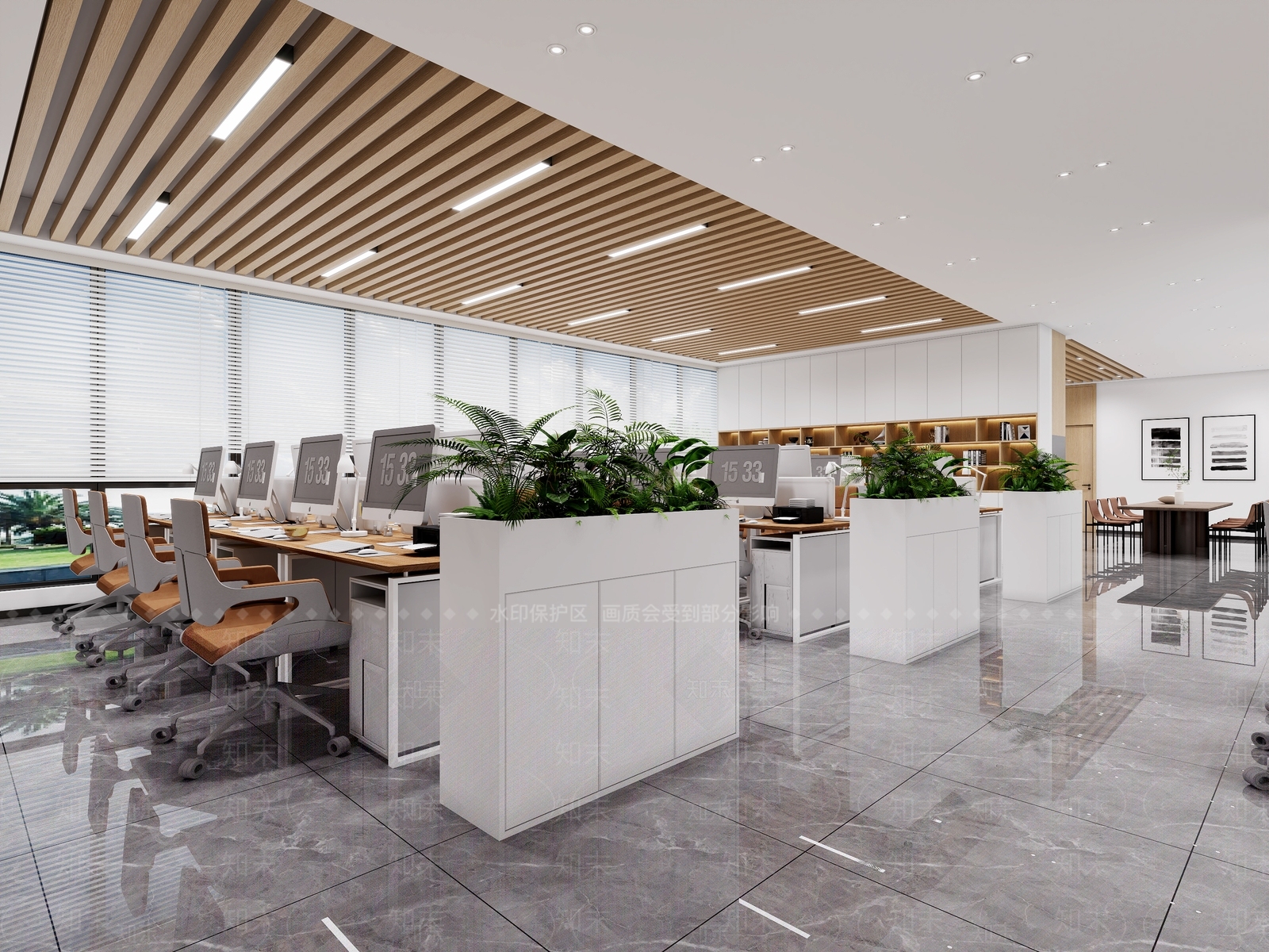 办公室过道休闲室3D模型下载【ID:1144387989】